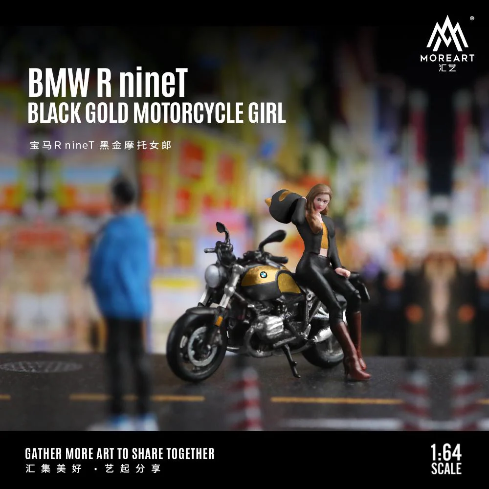 PREORDER MOREART 1/64 BMW R nineT Black Gold MOTORCYCLE GIRL Set MO222091 (Approx. Release Date : November 2024 subject to manufacturer's final decision) - Image 2