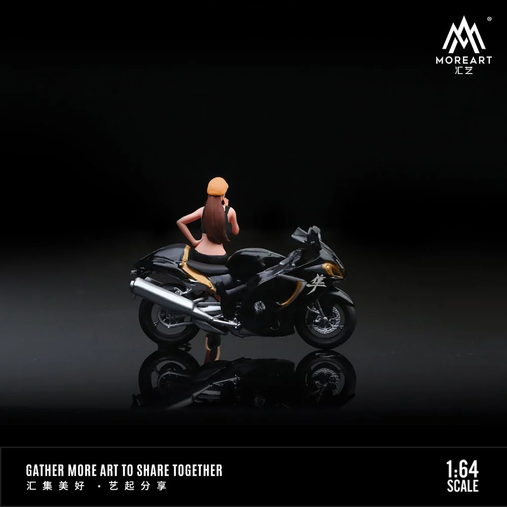 PREORDER MOREART 1/64 Suzuki Hayabusa Motorcycle Set - Black MO222071 (Approx. Release Date : September 2024 subject to manufacturer's final decision) - Image 2