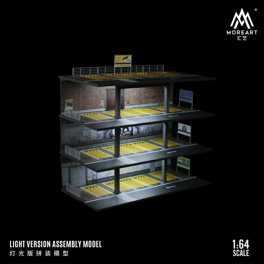 MoreArt 1/64 STEEL FRAME GARAGE PARKING LOT SCENE - American Style MO922002 - Image 2