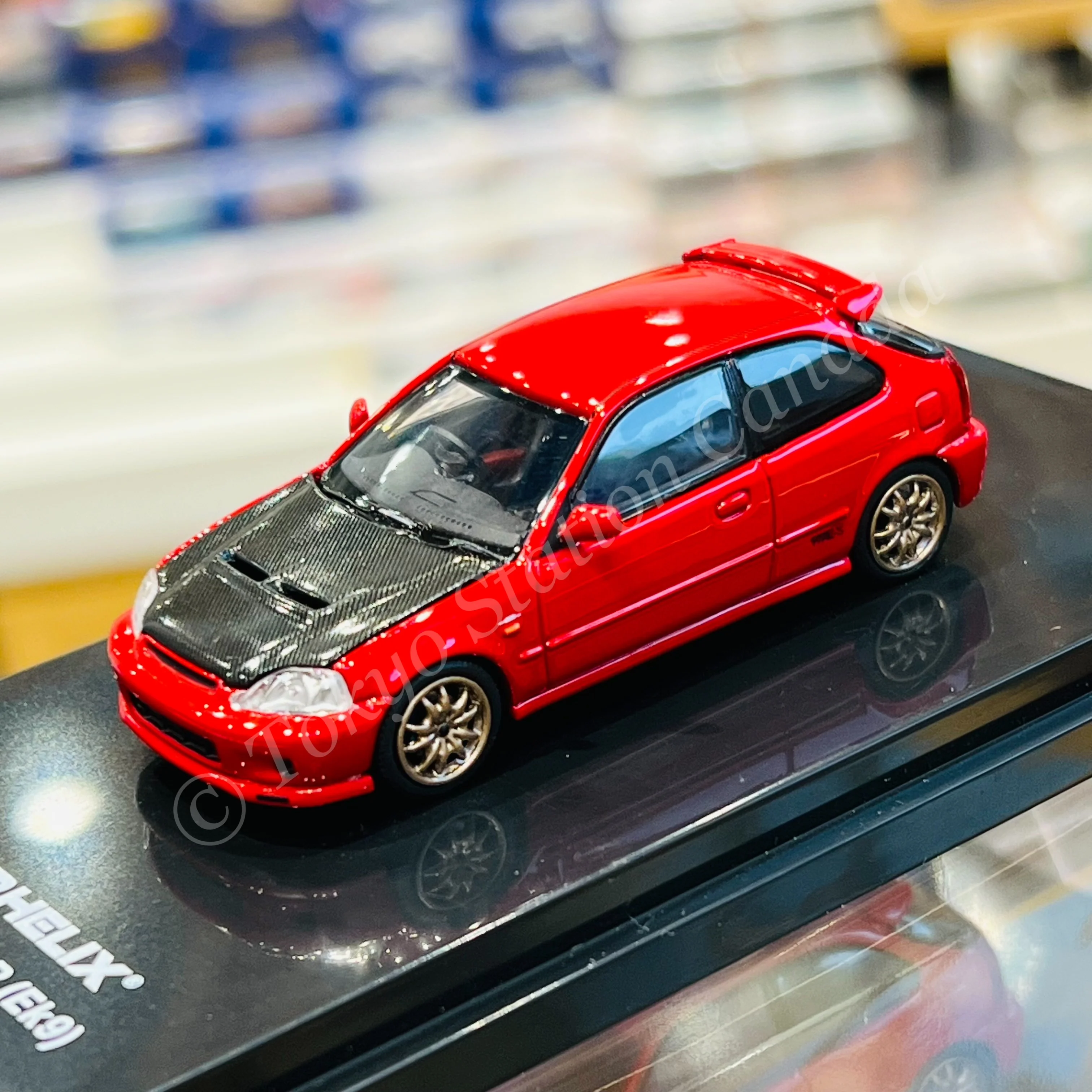 MOTORHELIX 64INTERN SERIES 1/64 Honda Civic Type R EK9 Mugen Milano Red M65012 - Image 2