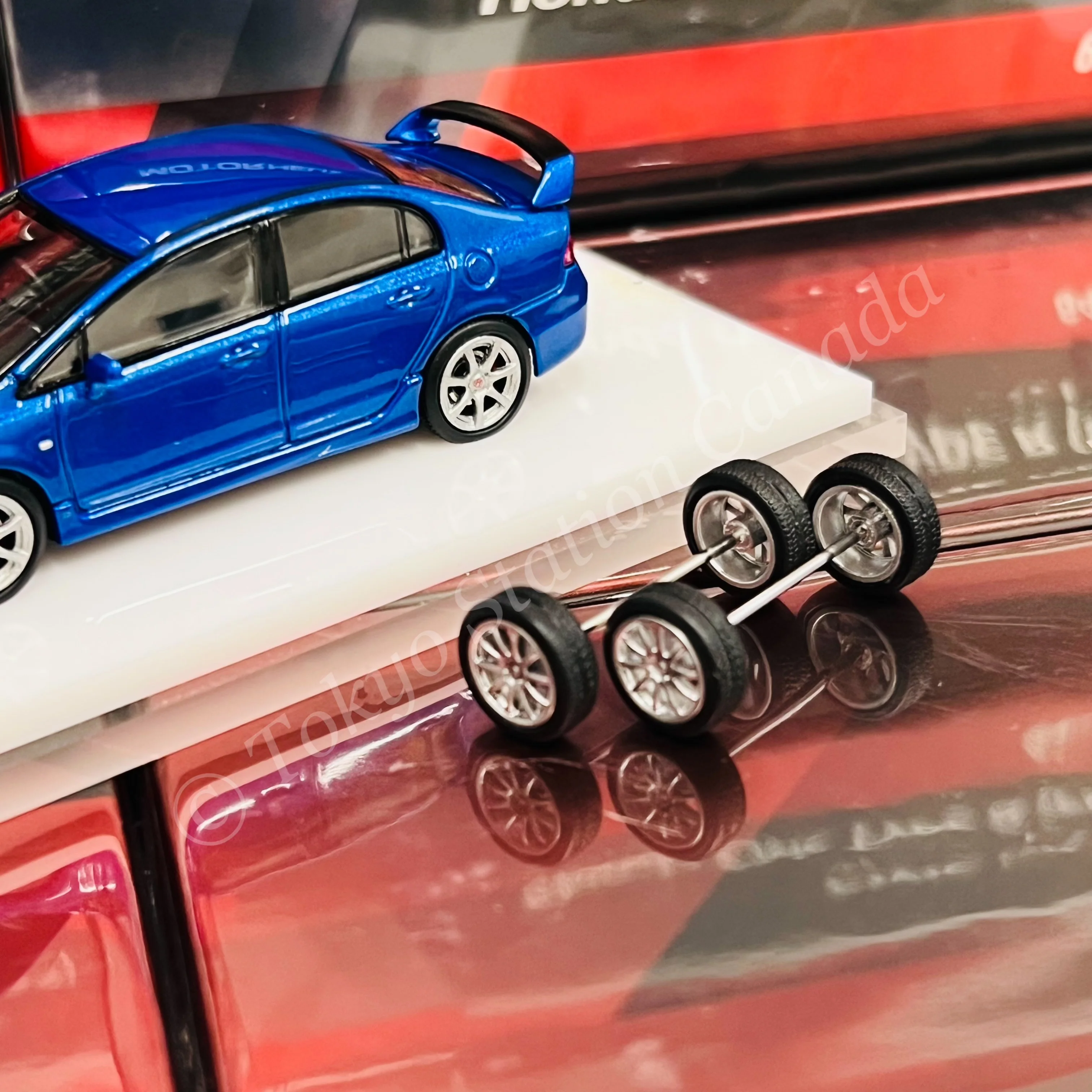 MOTORHELIX 1/64 Honda Civic Type R FD2 Vivid Blue Pearl M65402 - Image 3