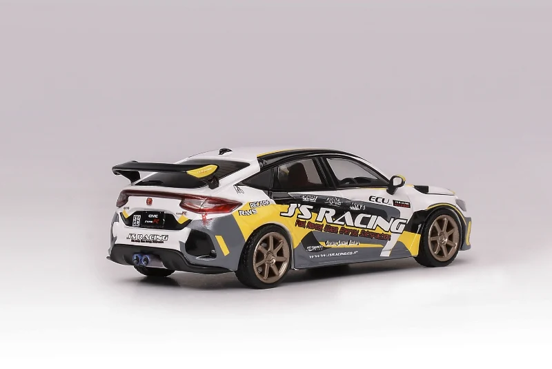 PREORDER MOTORHELIX 1/64 Honda Civic Type R FL5 J's Racing - White/Yellow (Approx. Release Date: SEPTEMBER 2024 and subject to the manufacturer's final decision) - Image 3