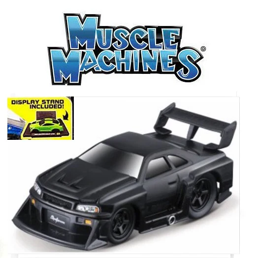 Muscle Machines 1/64 Liberty Walk 1999 Nissan Skyline GT-R R34 Black 15588BO