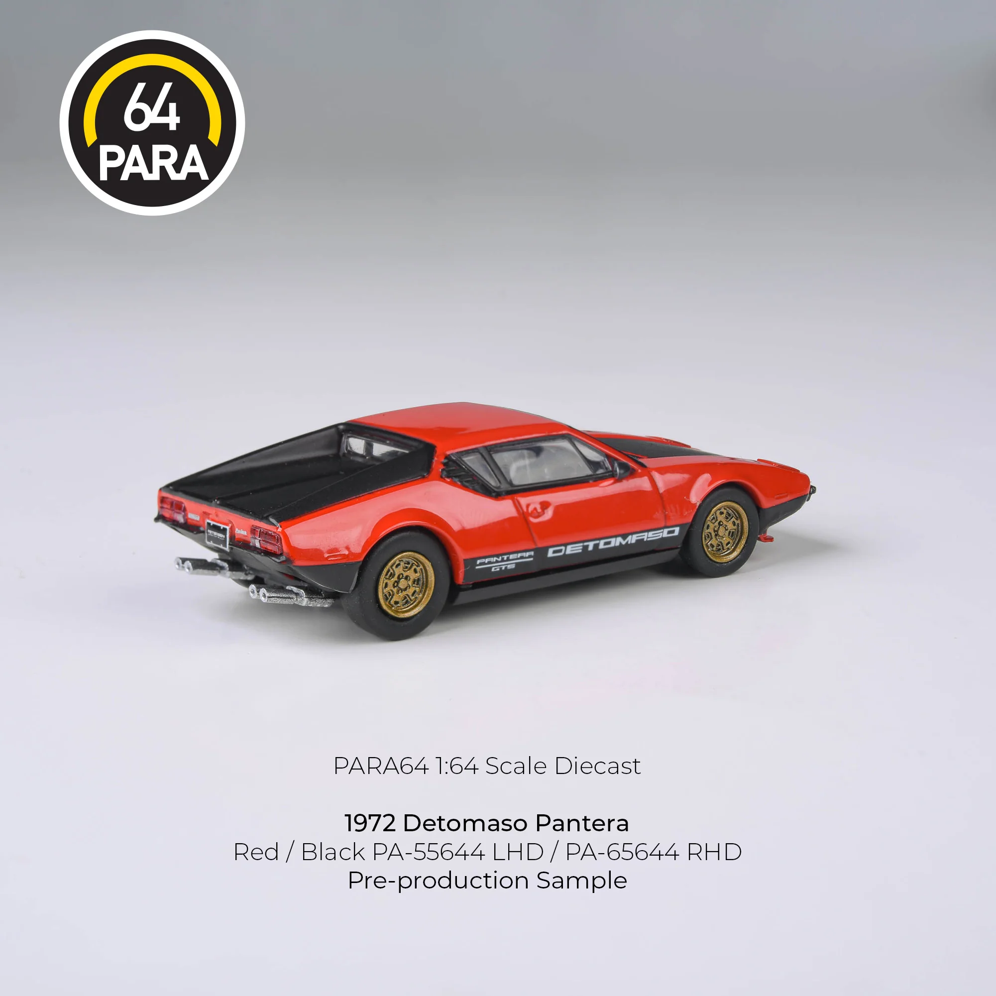 PARA64 1/64 1972 De Tomaso Pantera – Lights down Red/Black LHD PA-55644 - Image 2