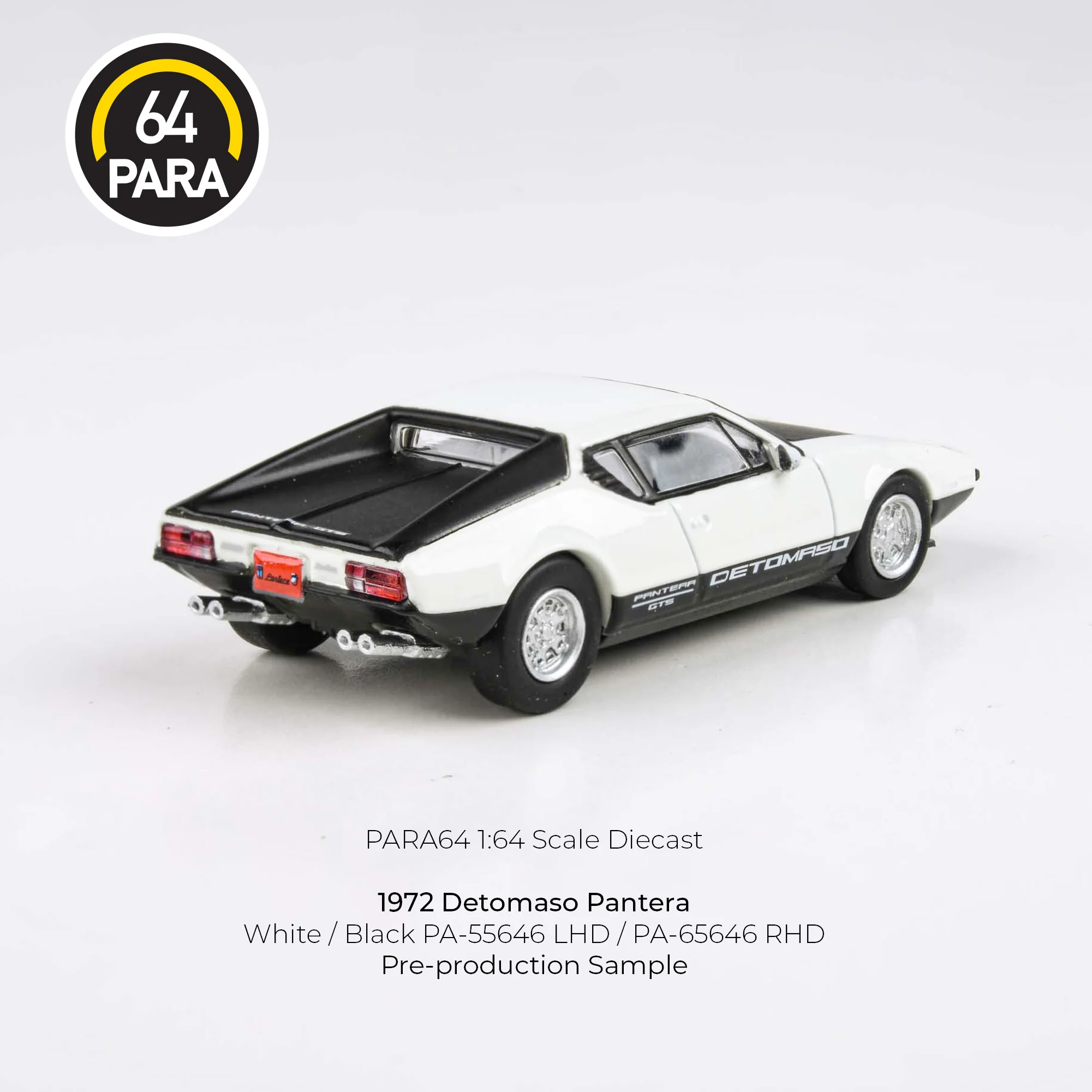 PARA64 1/64 1972 De Tomaso Pantera White / Black PA-55646 LHD - Image 2