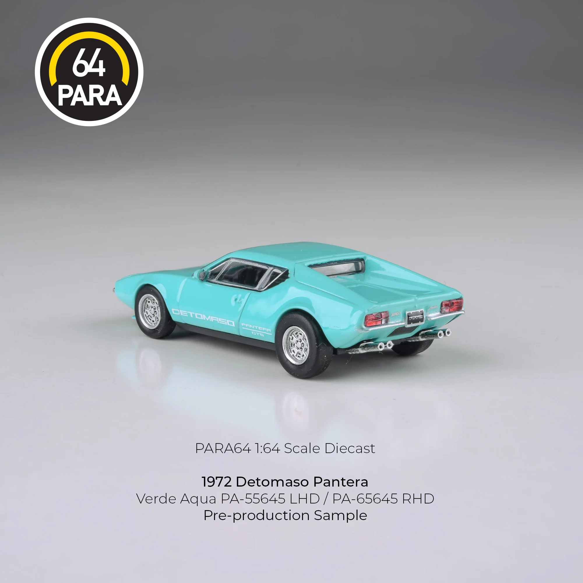 PREORDER PARA64 1/64 1974 De Tomaso Pantera – Verde Aqua – PA-55645 (Approx. Release Date : Q1 2025 subject to manufacturer's final decision) - Image 2