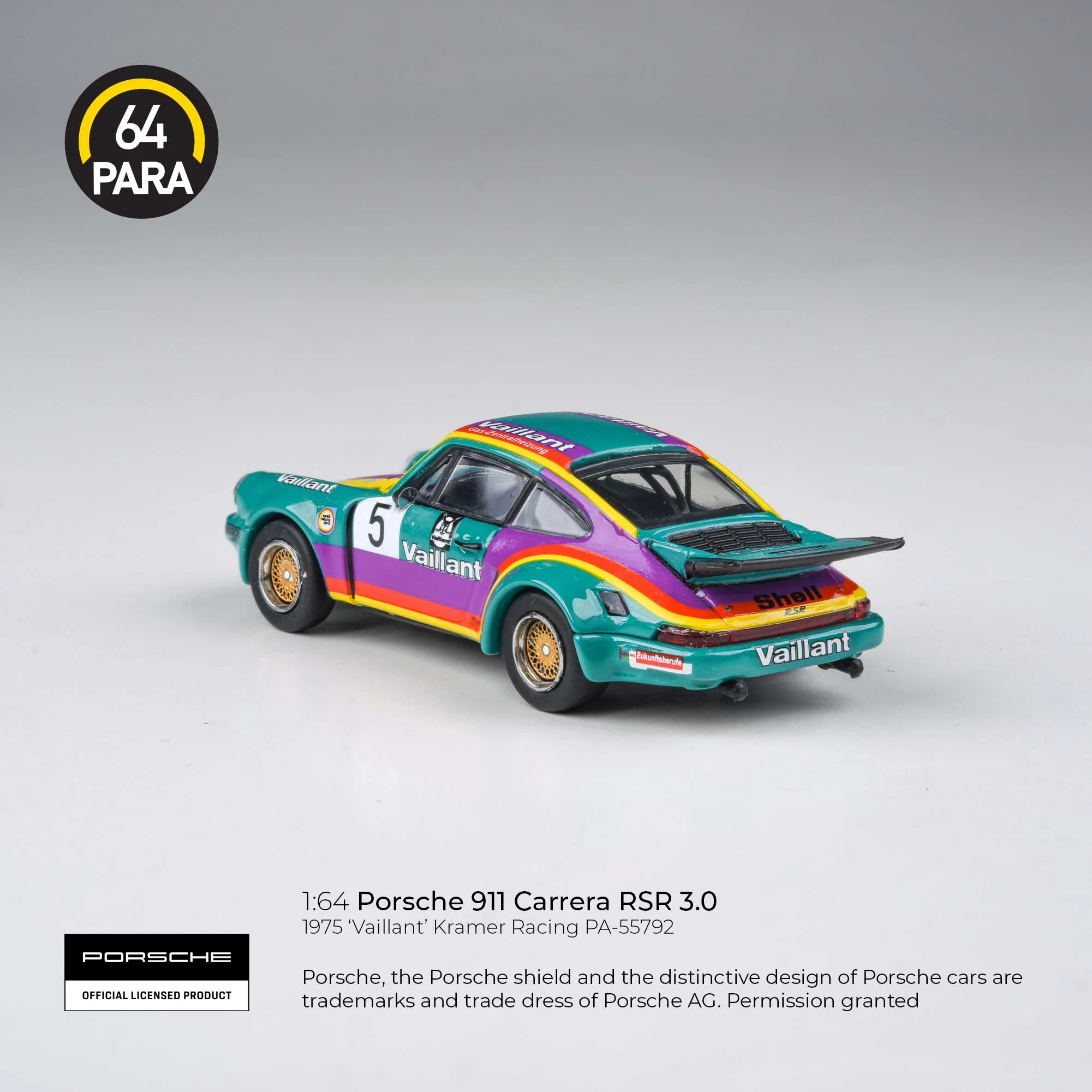 PARA64 1/64 1974 Porsche 911 3.0 RSR 'Vaillant' w/ photo-etched wheels PA-55792 - Image 2