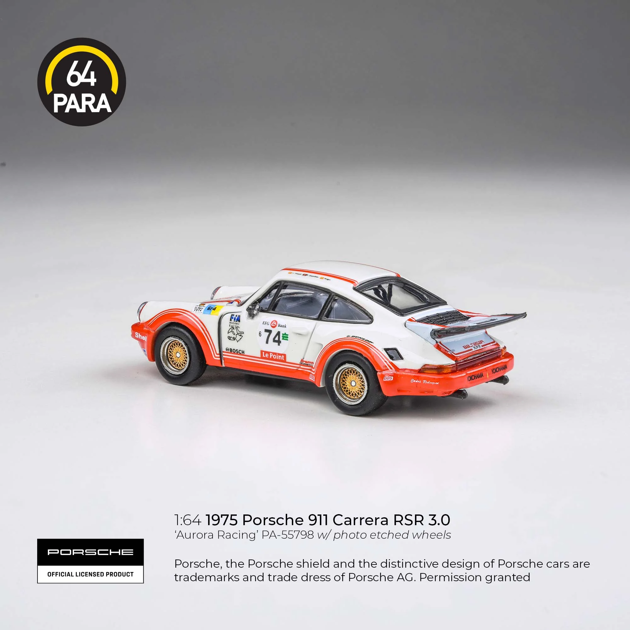 PARA64 1/64 1974 Porsche 911 Carerra RSR 3.0 Aurora Racing LHD PA-55798 - Image 2