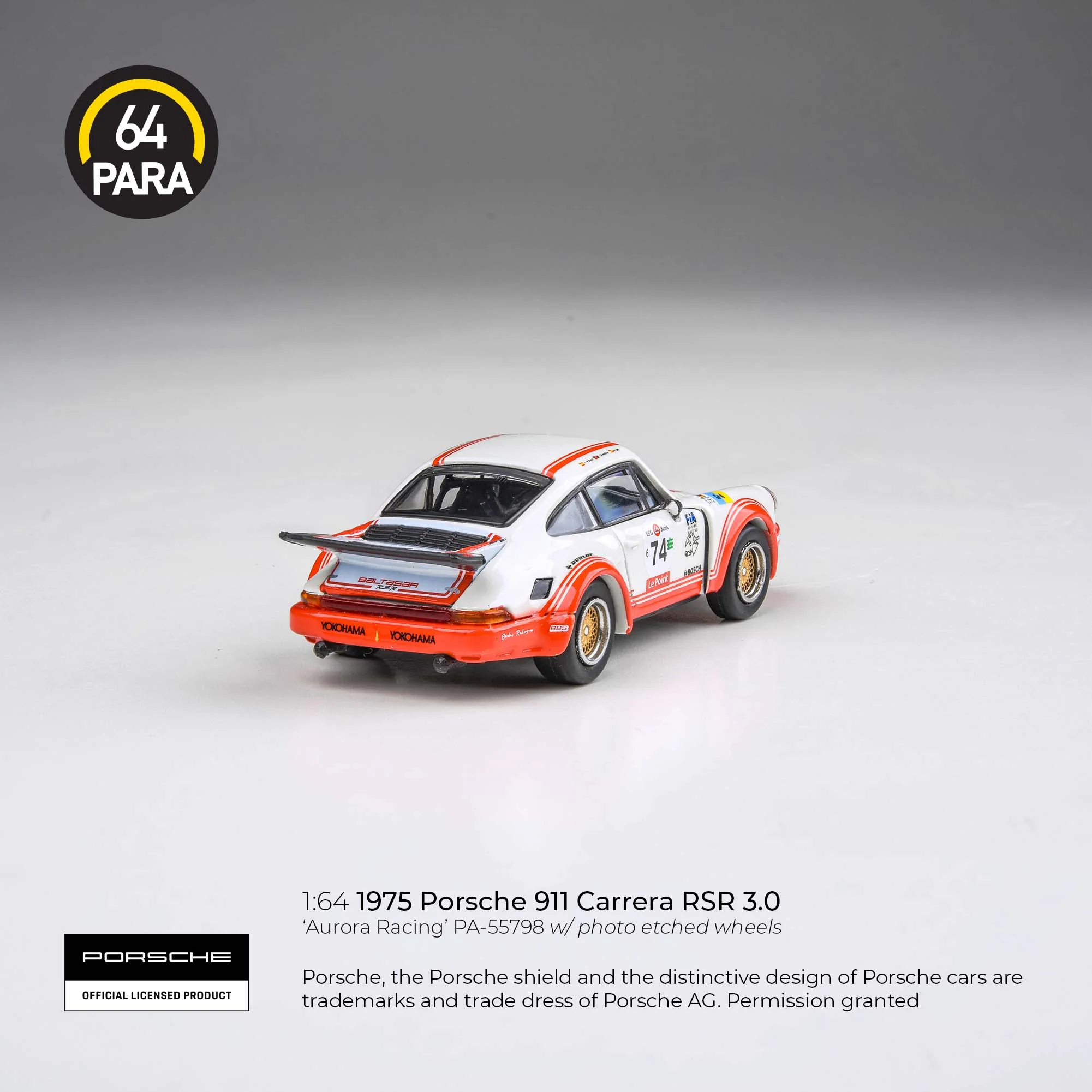 PARA64 1/64 1974 Porsche 911 Carerra RSR 3.0 Aurora Racing LHD PA-55798 - Image 3