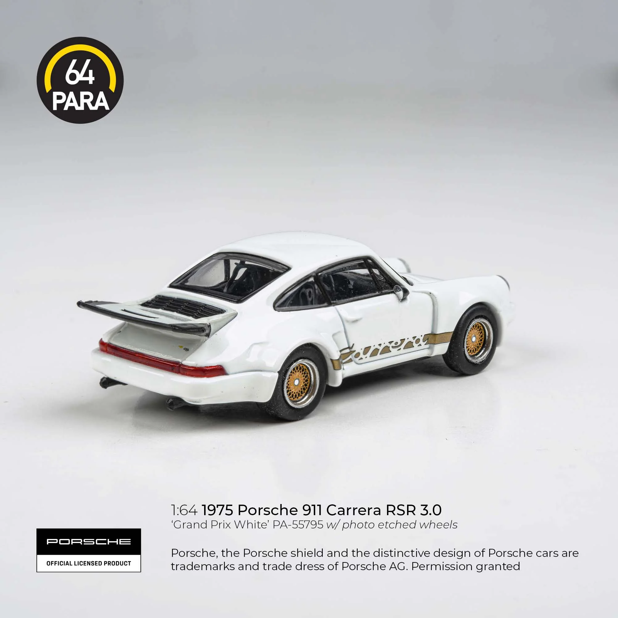 PARA64 1/64 1975 Porsche 911 Carrera RSR 3.0 Grand Prix White PA-55795 - Image 2
