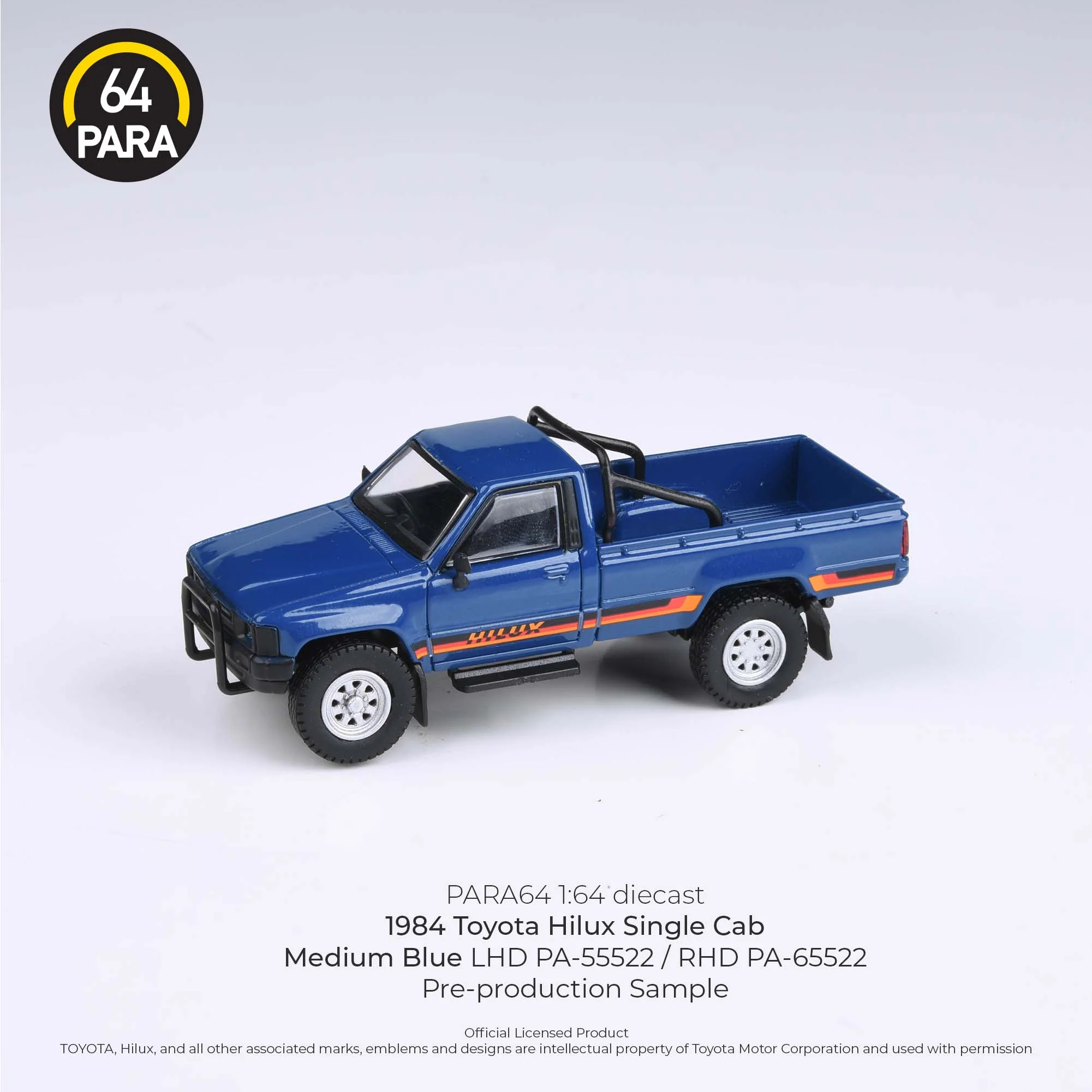 PARA64 1/64 1984 Toyota Hilux  Single Cab - Medium Blue LHD PA-55522 - Image 4