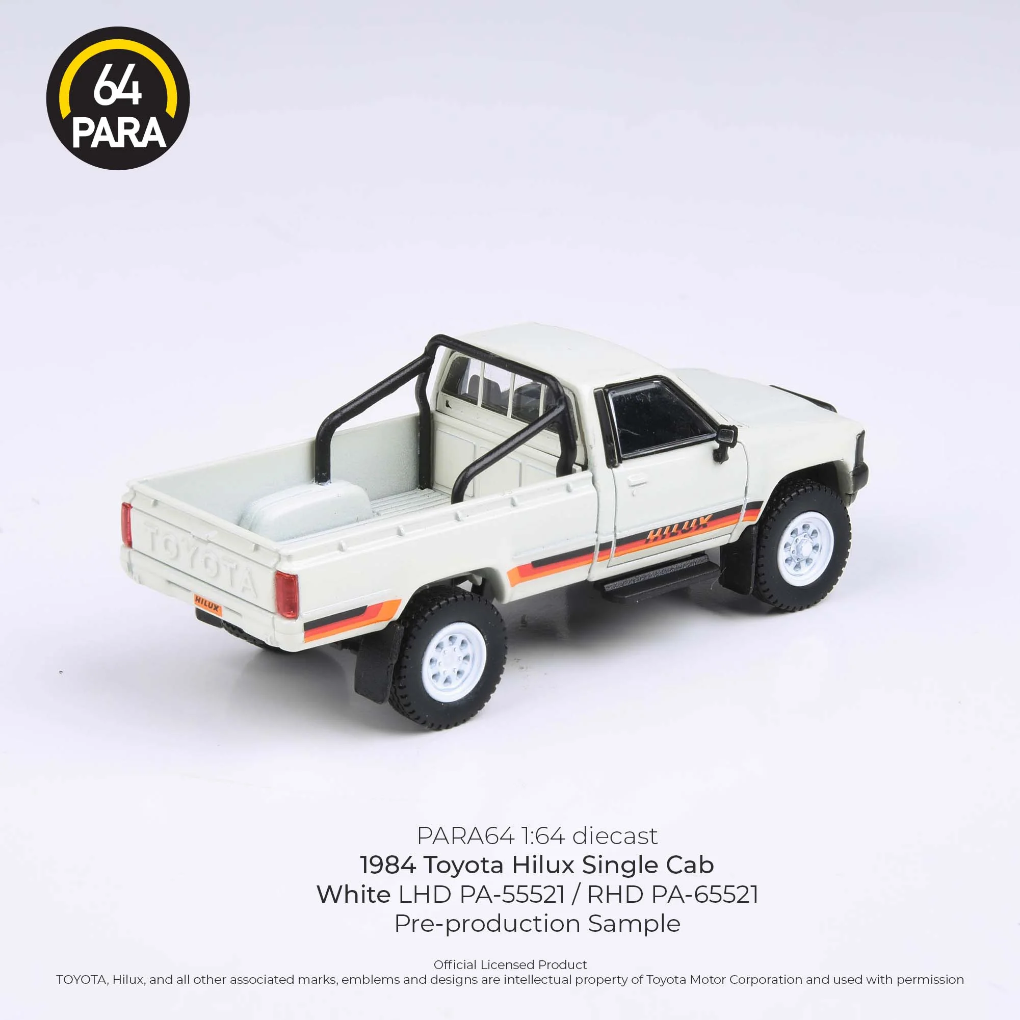 PARA64 1/64 1984 Toyota Hilux  Single Cab - White LHD PA-55521 - Image 2