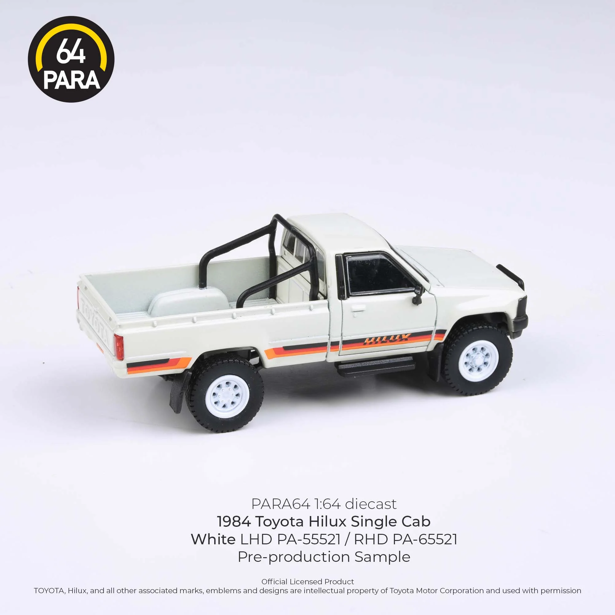 PARA64 1/64 1984 Toyota Hilux  Single Cab - White LHD PA-55521 - Image 4