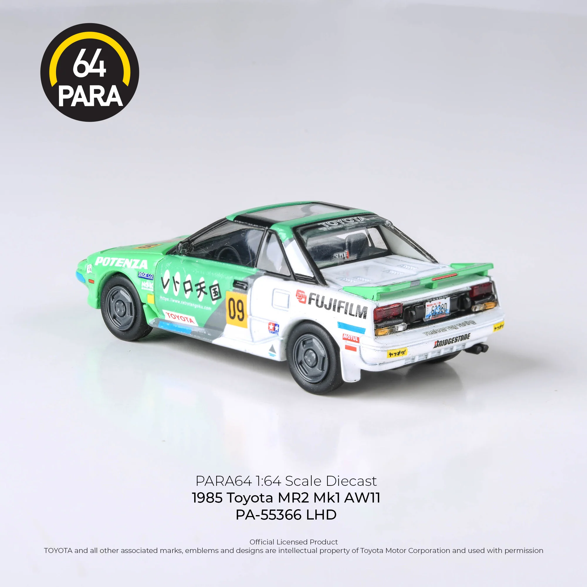 PARA64 1/64 1985 Toyota MR2 MK1 AW11 Fujifilm PA-55366 - Image 3