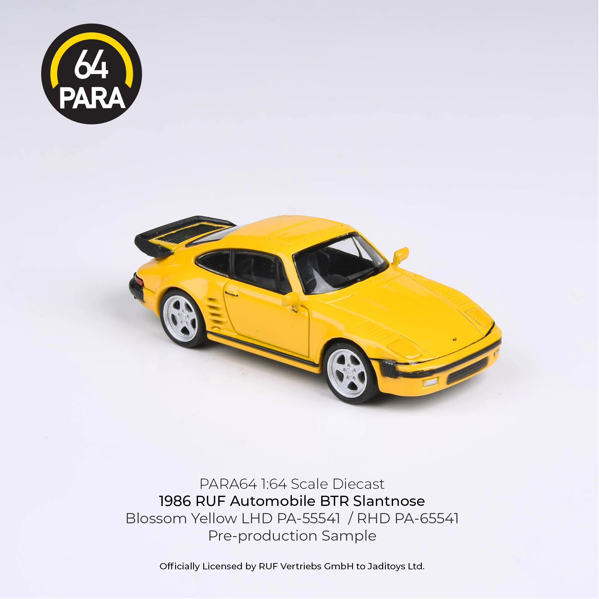 PARA64 1/64 1986 RUF BTR Slantnose Blossom Yellow LHD PA-55541 - Image 2
