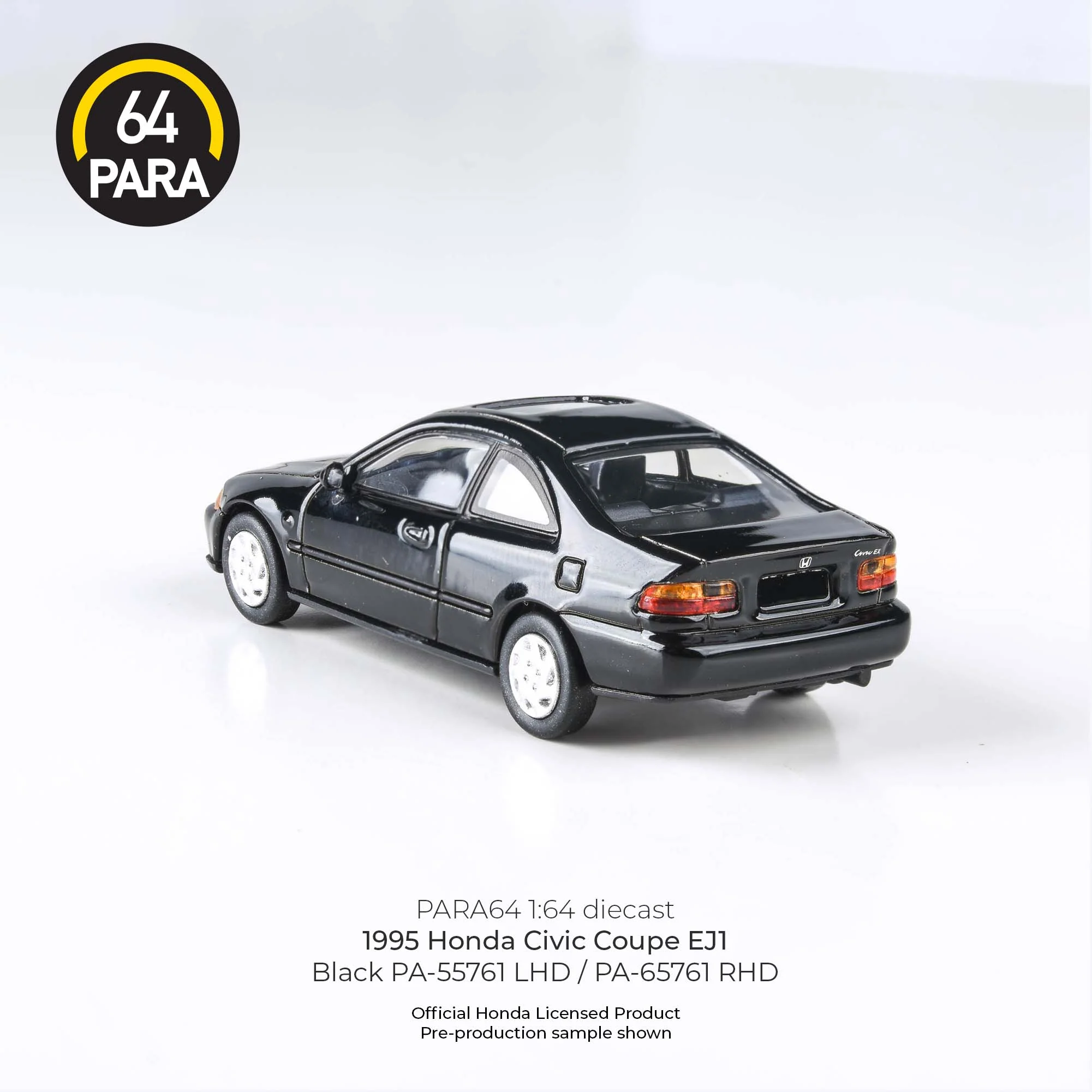 PARA64 1/64 1995 Honda Civic Coupe EJ1 - BLACK LHD PA-55761 - Image 2