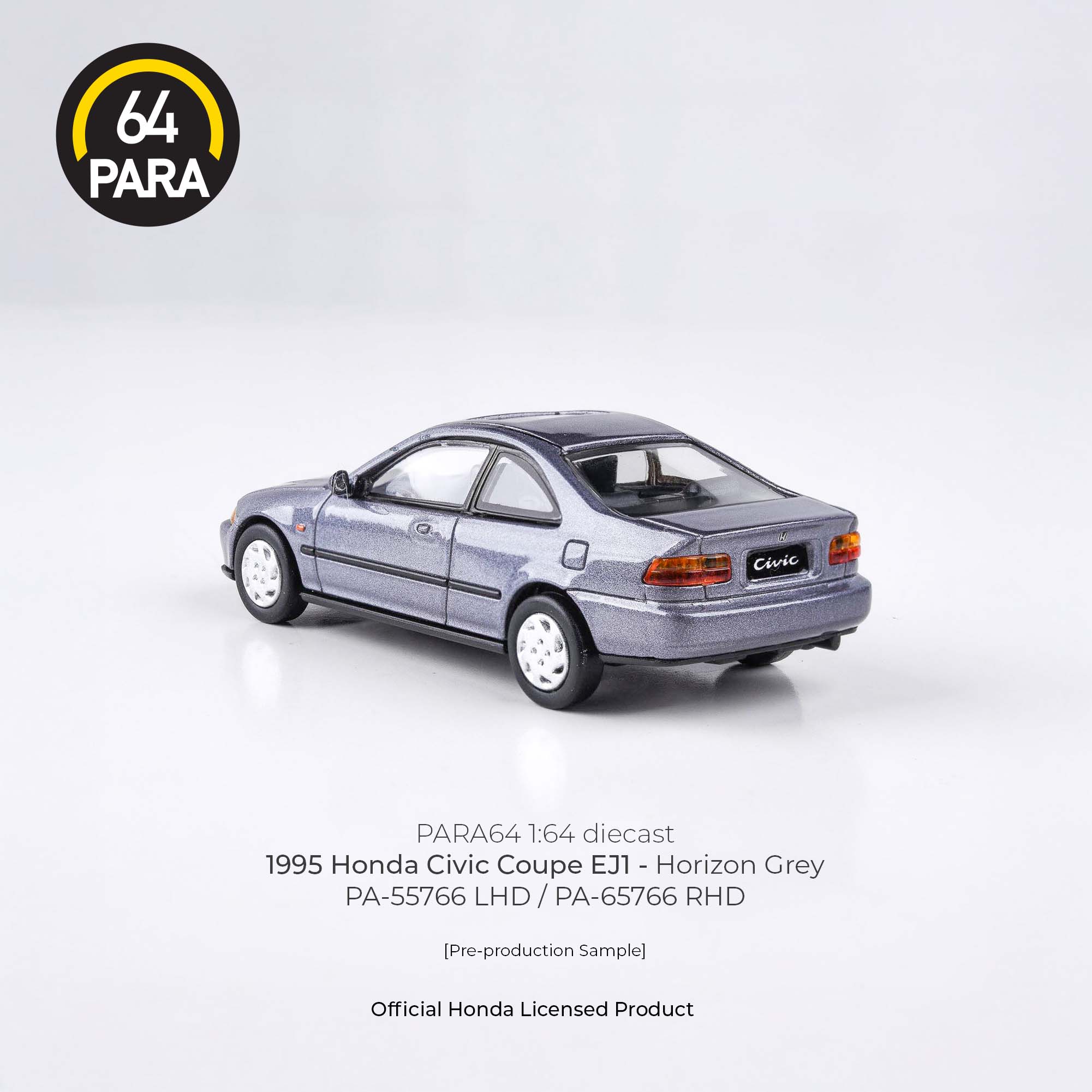 PARA64 1/64 1995 Honda Civic Coupe EJ1 Horizon Grey LHD PA-55766 - Image 2