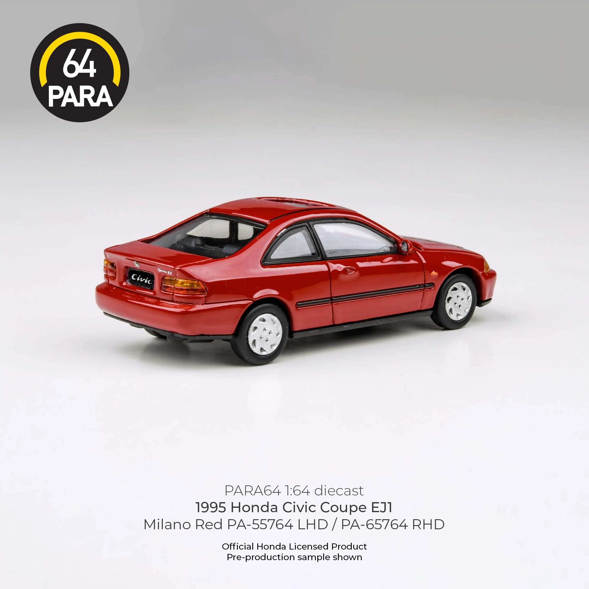 PARA64 1/64 1995 Honda Civic Coupe EJ1 – Milano Red – PA-55764 - Image 2