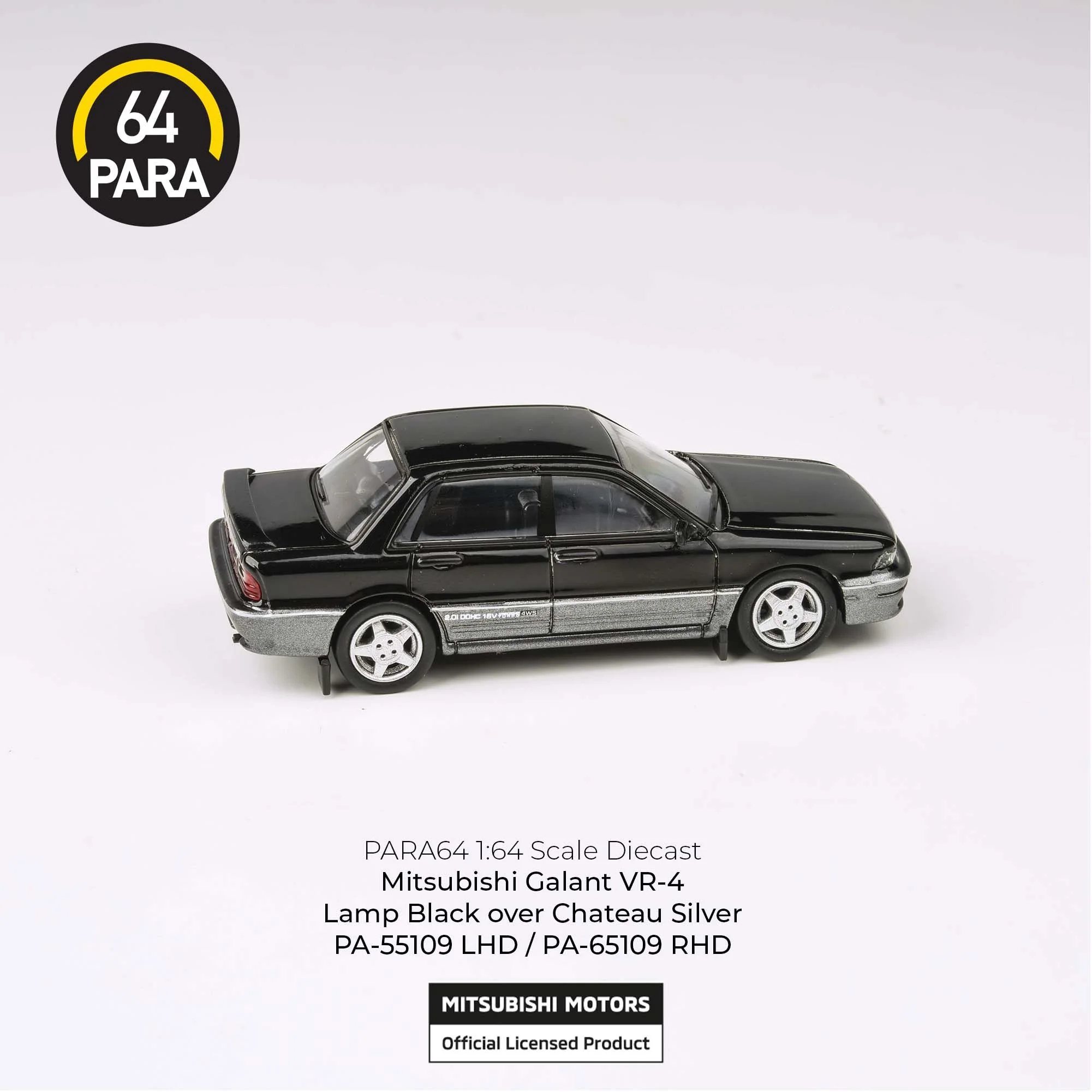 PARA64 1/64 1998 Mitsubishi Galant VR-4 Lamp Black over Chateau Silver LHD PA-55109 - Image 3