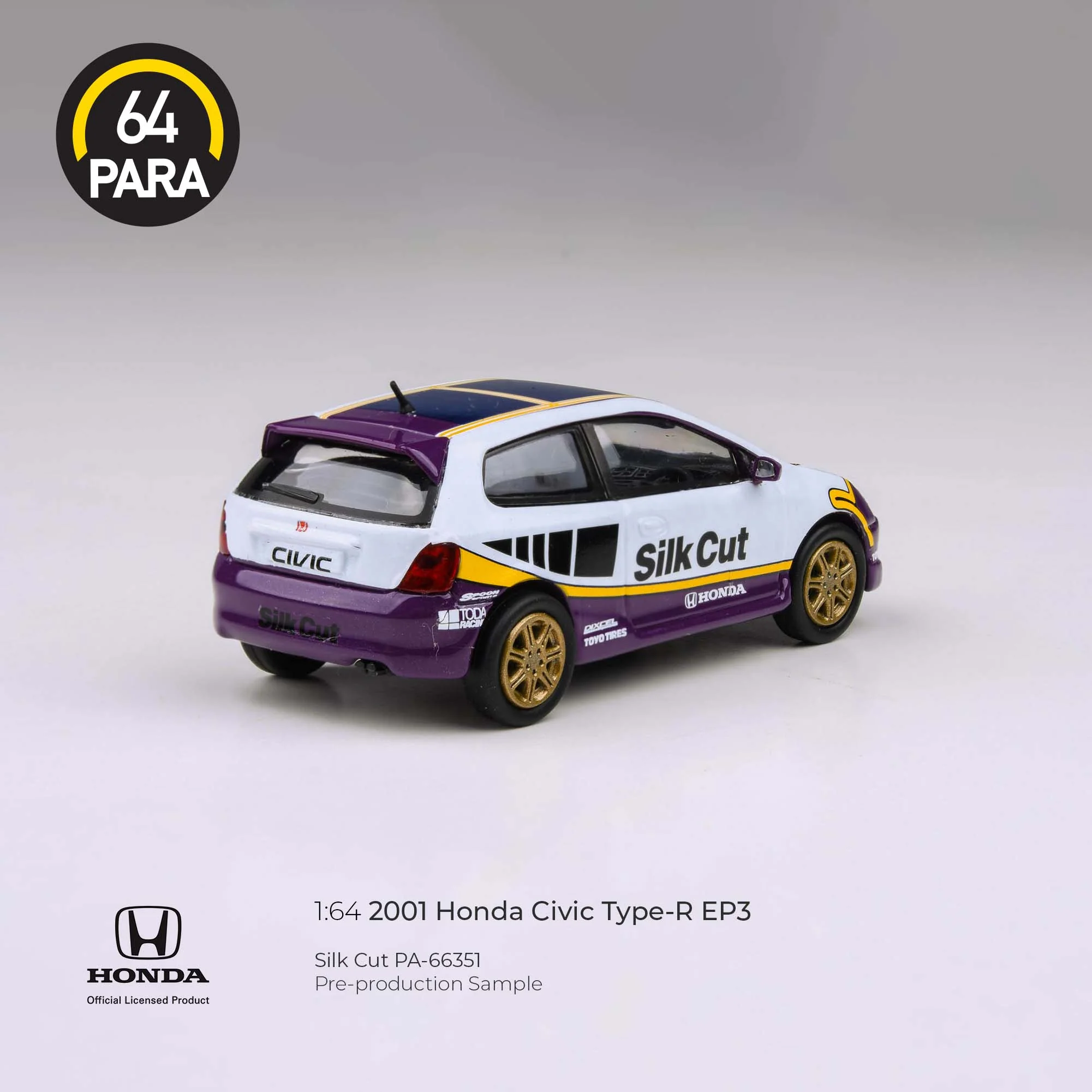 PREORDER PARA64 1/64 2001 Honda Civic Type R EP3 – Silk Cut – PA-66351 (Approx. Release Date : Q1 2025 subject to manufacturer's final decision) - Image 2