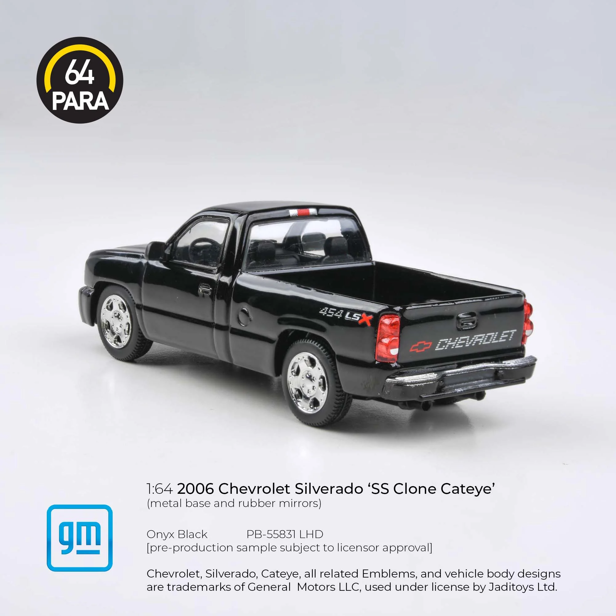 PARA64 1/64 2006 Chevrolet Silverado Single Cab Onyx Black PB-55831 - Image 3
