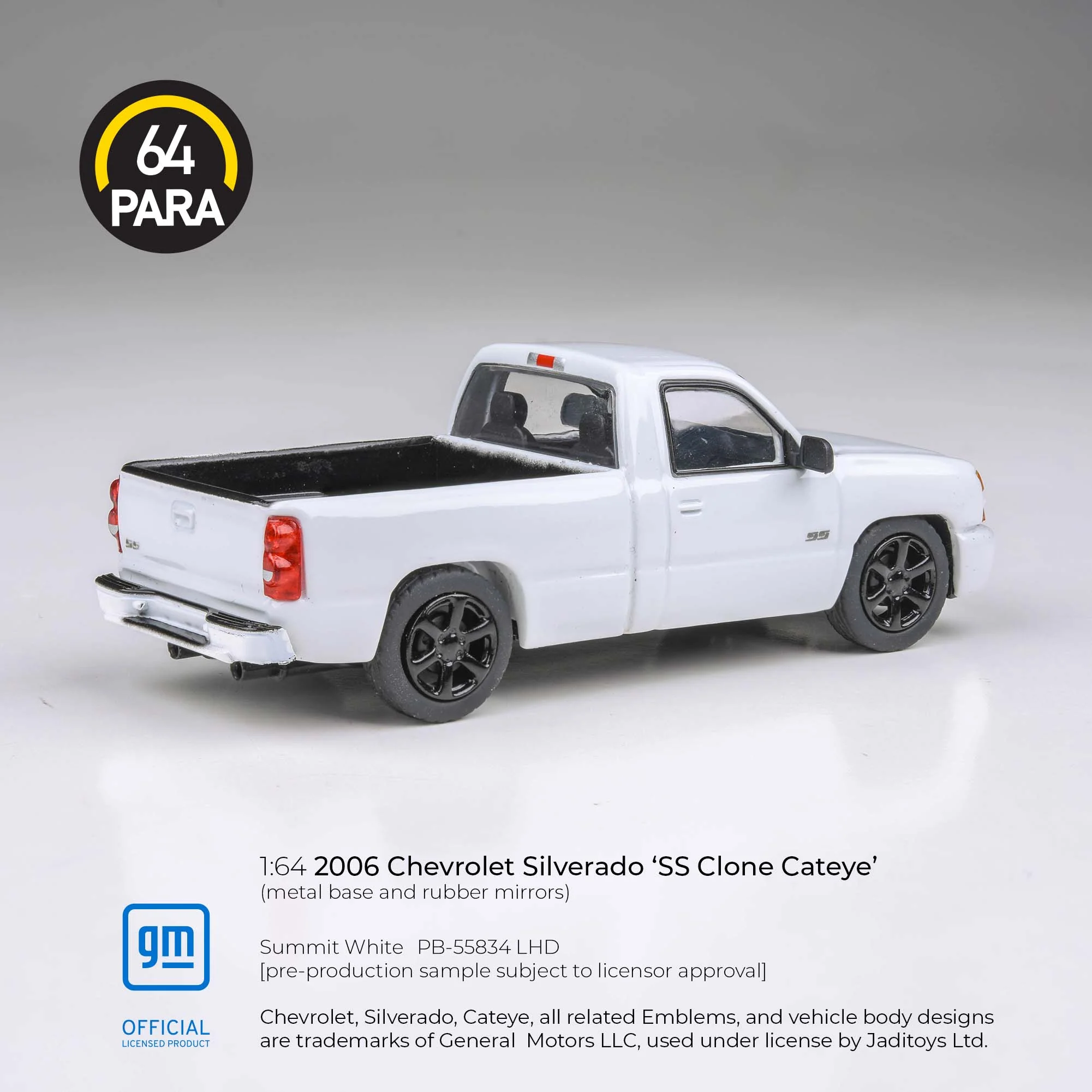 PARA64 1/64 2006 Chevrolet Silverado Single Cab Summit White PB-55834 - Image 2