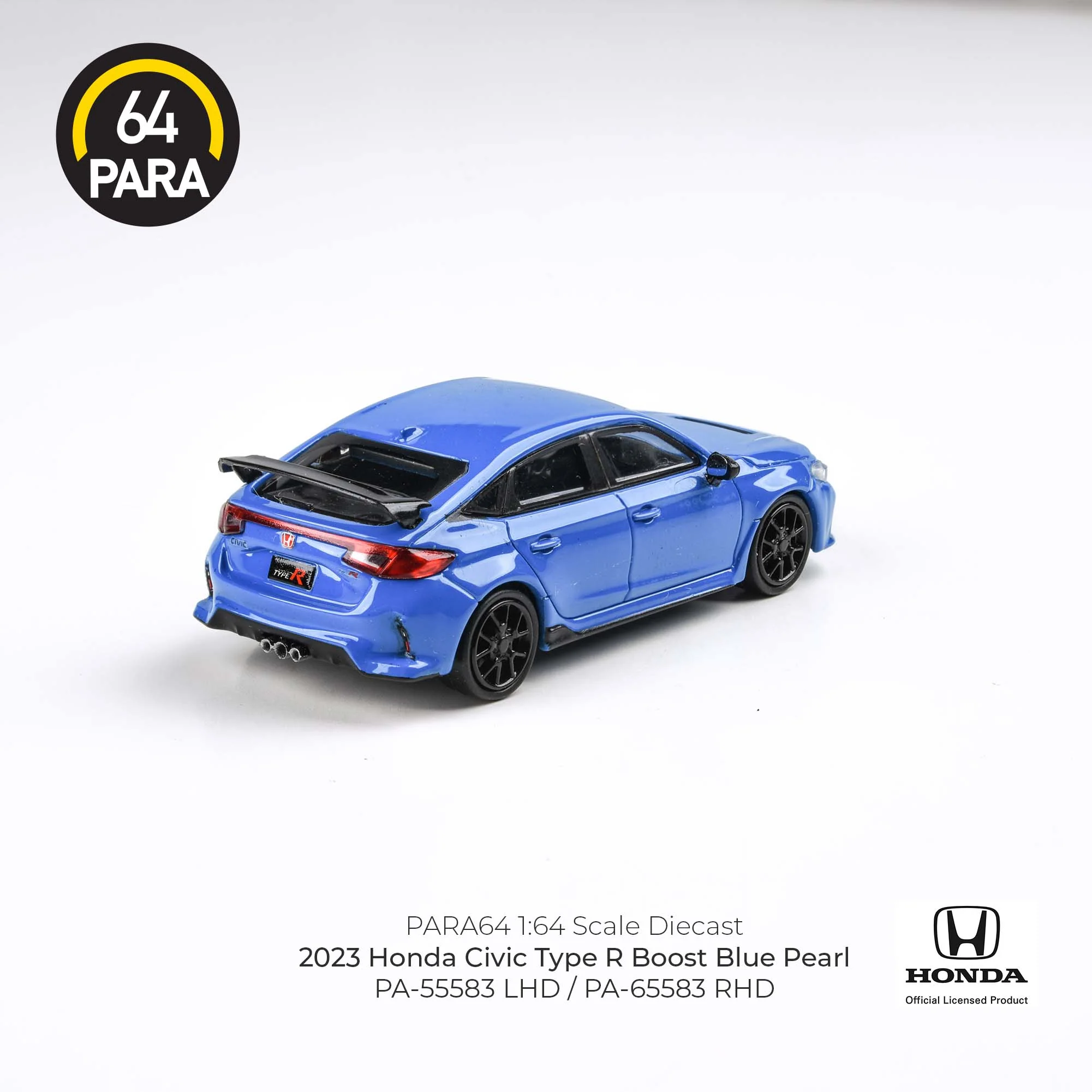 PARA64 1/64 2023 Honda Civic Type R Boost Blue Pearl LHD PA-55583 - Image 4