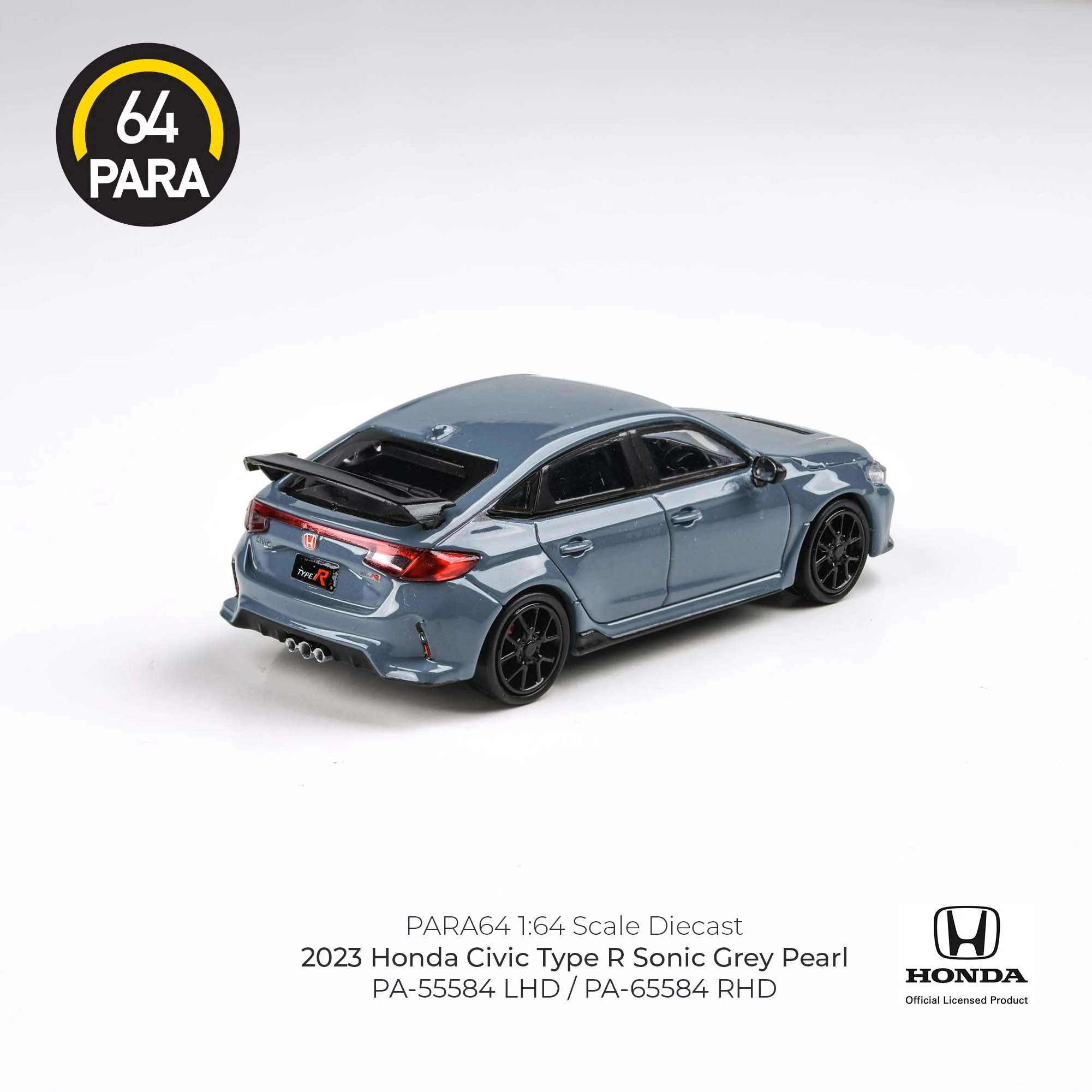 PARA64 1/64 2023 Honda Civic Type R Sonic Grey Pearl LHD PA-55584 - Image 2