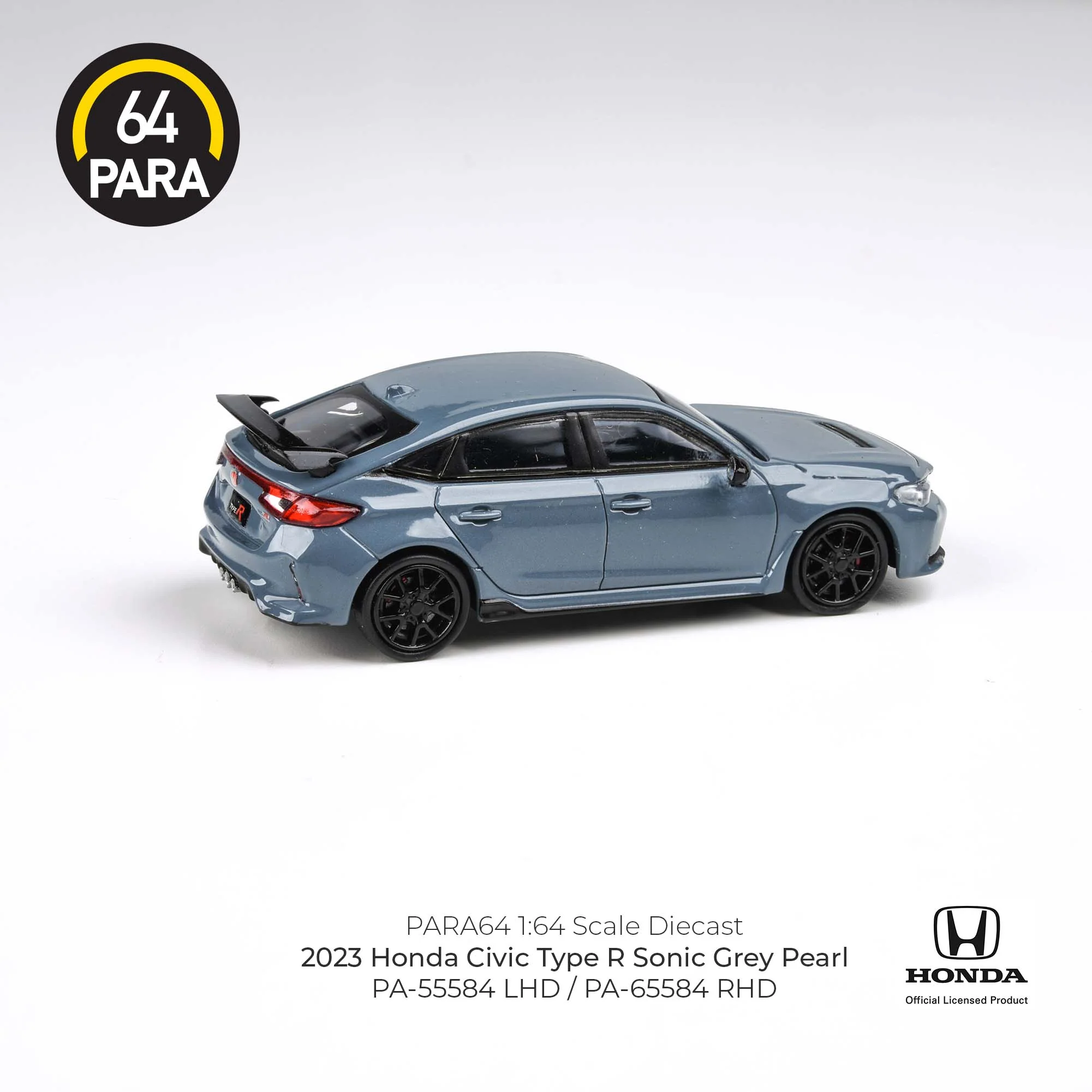 PARA64 1/64 2023 Honda Civic Type R Sonic Grey Pearl LHD PA-55584 - Image 4