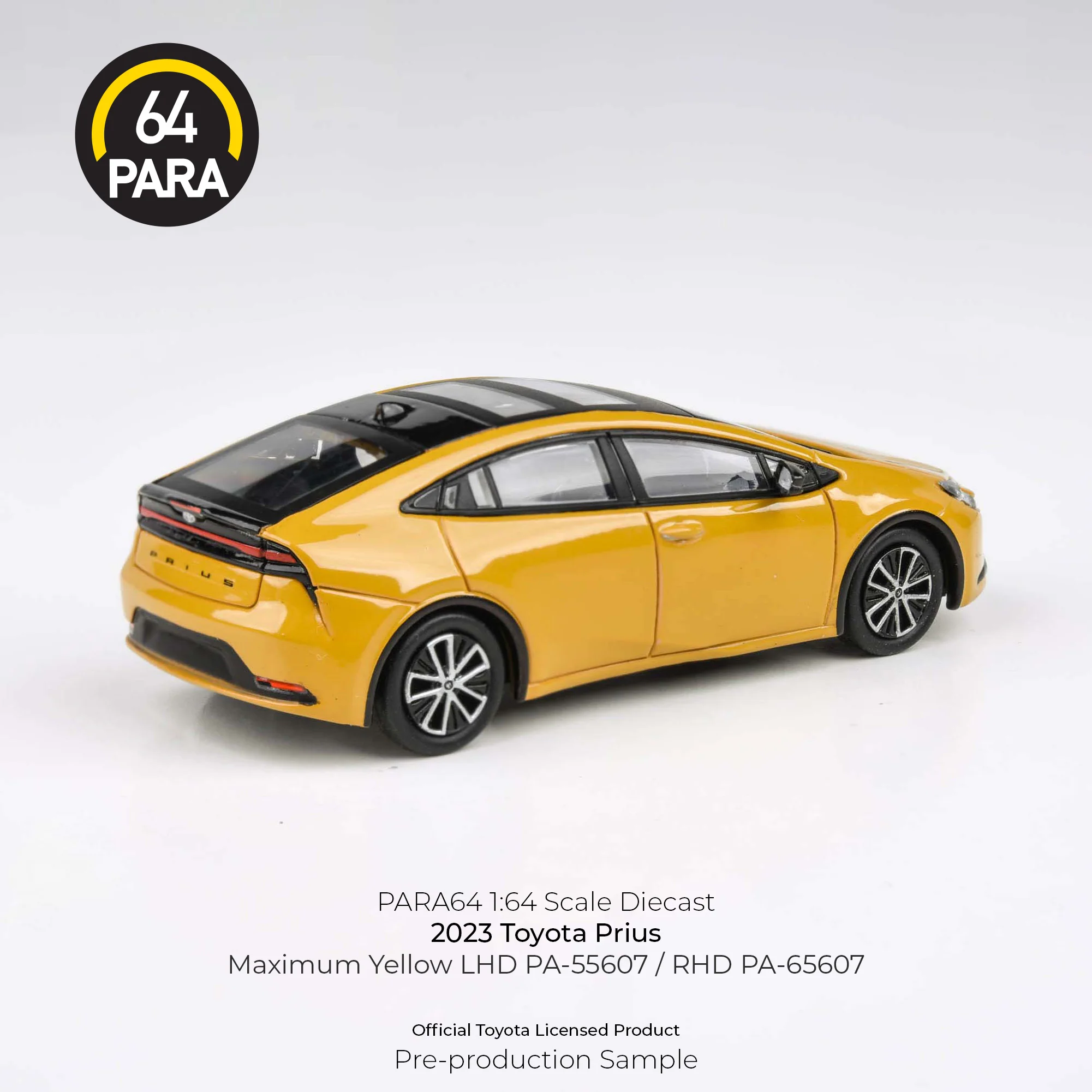 PARA64 1/64 2023 Toyota Prius Maximum Yellow / Karashi PA-55607 LHD - Image 2