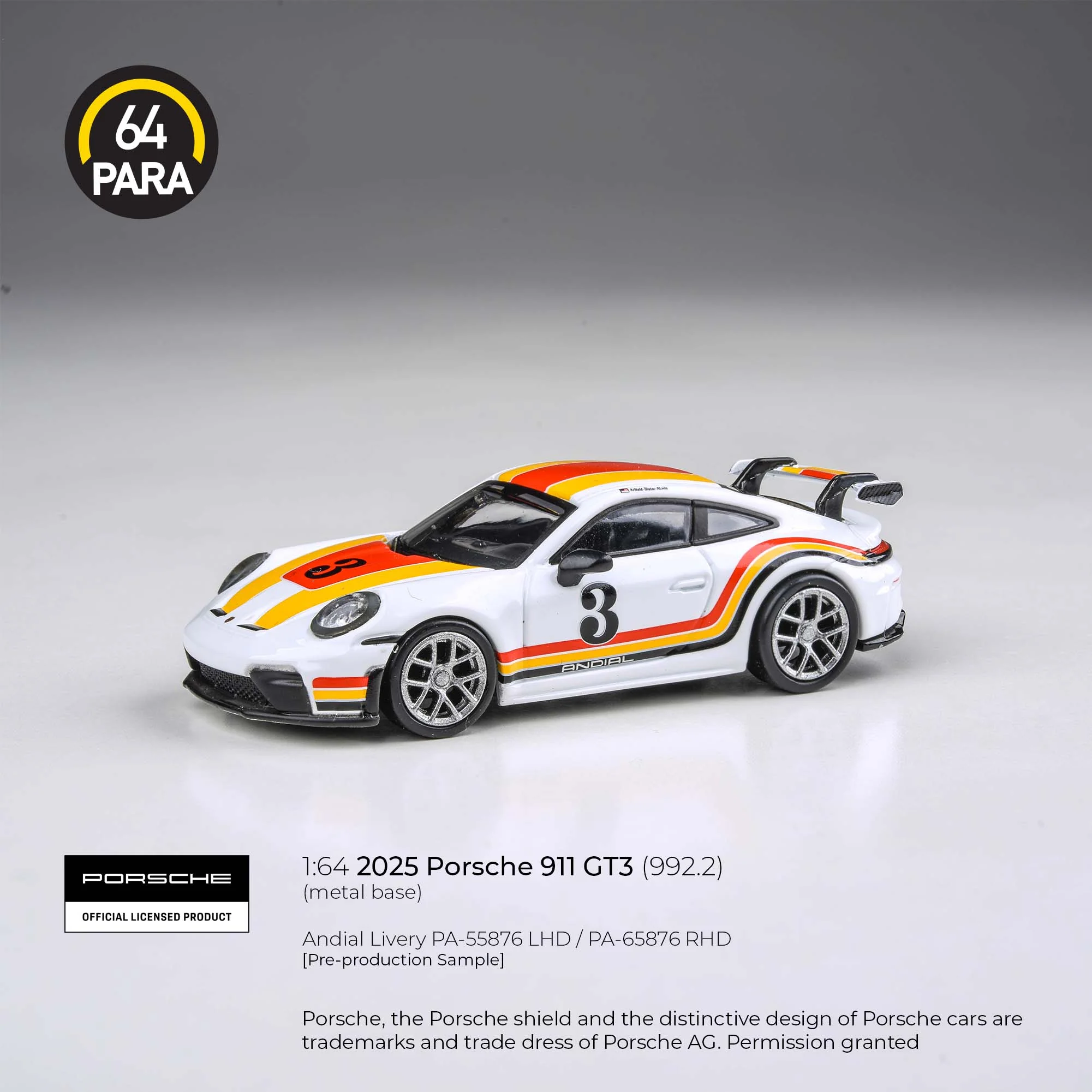 PARA64 1/64 2025 Porsche 911 GT3 (992.2) Andial Livery LHD PA-55876 - Image 3
