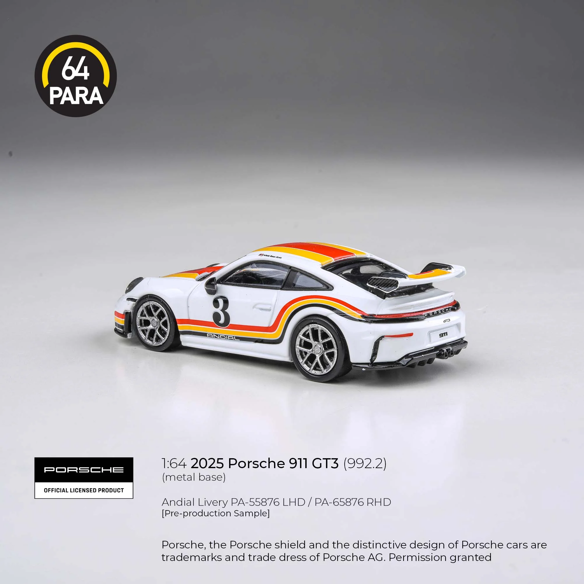 PARA64 1/64 2025 Porsche 911 GT3 (992.2) Andial Livery LHD PA-55876 - Image 4