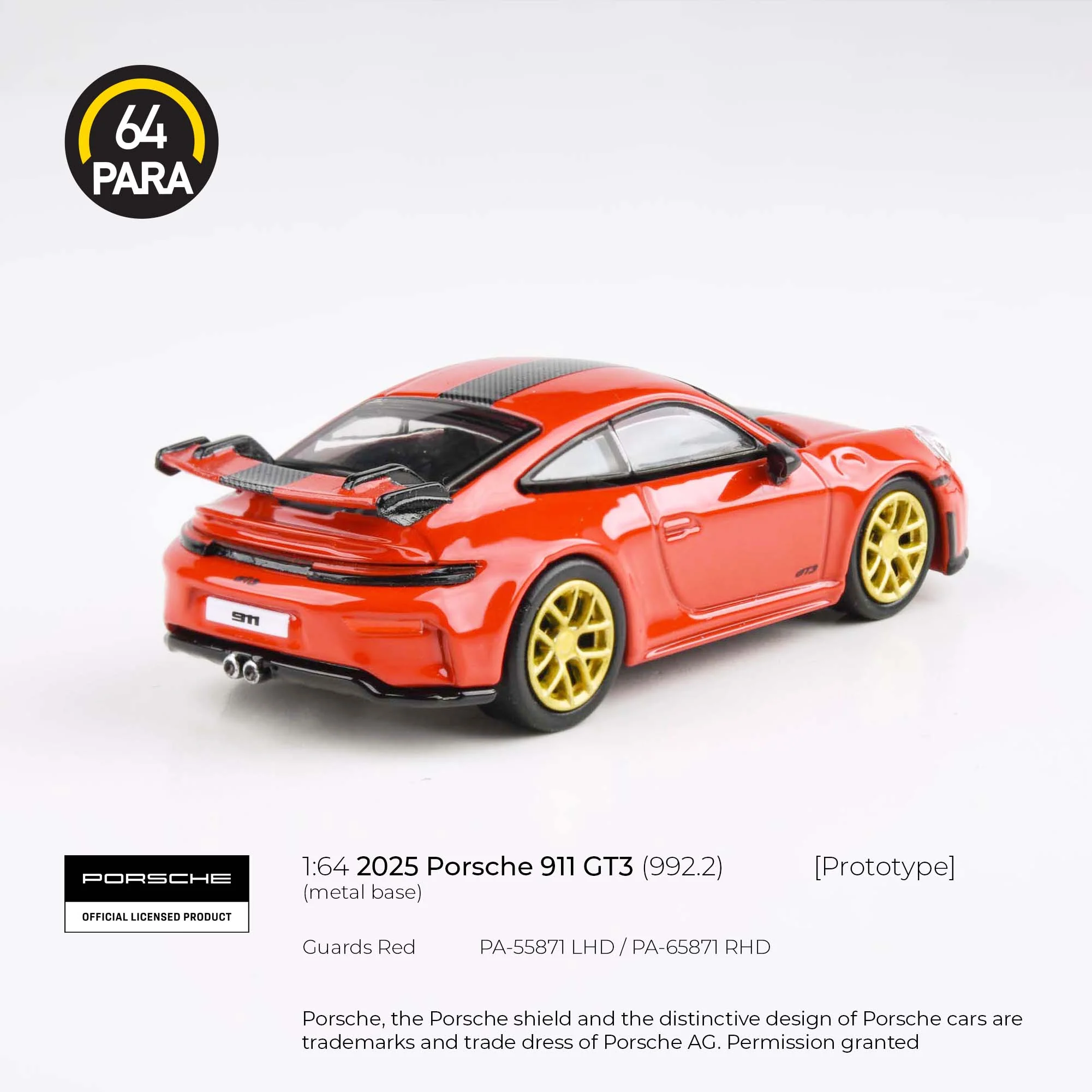 PARA64 1/64 2025 Porsche 911 GT3 (992.2) Guards Red  LHD PA-55871 - Image 2