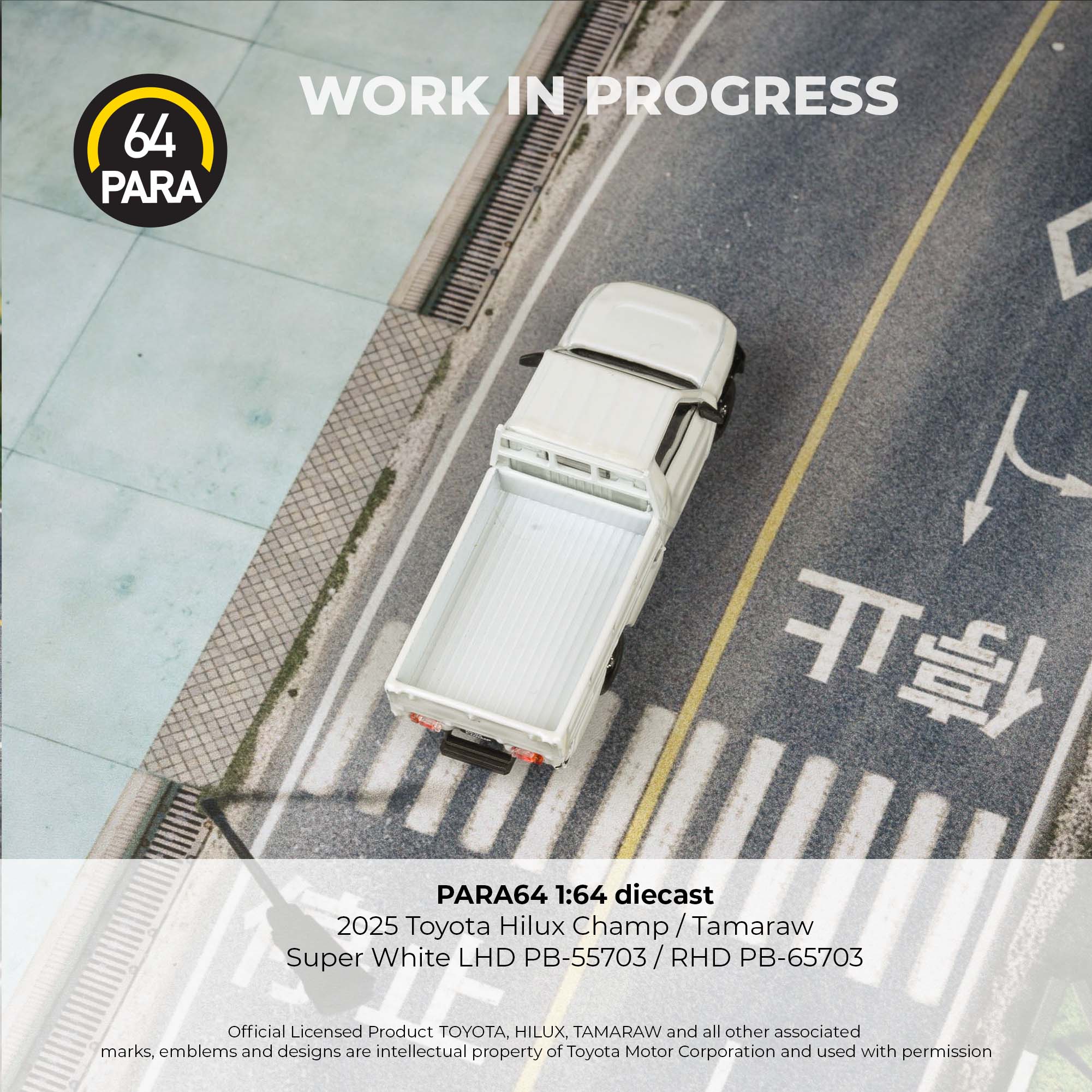 PREORDER PARA64 1/64 2025 Toyota Hilux Champ Tamaraw Super White (LHD) PB-55703 (Approx. Release Date : Q2 2026 subject to manufacturer's final decision) - Image 3