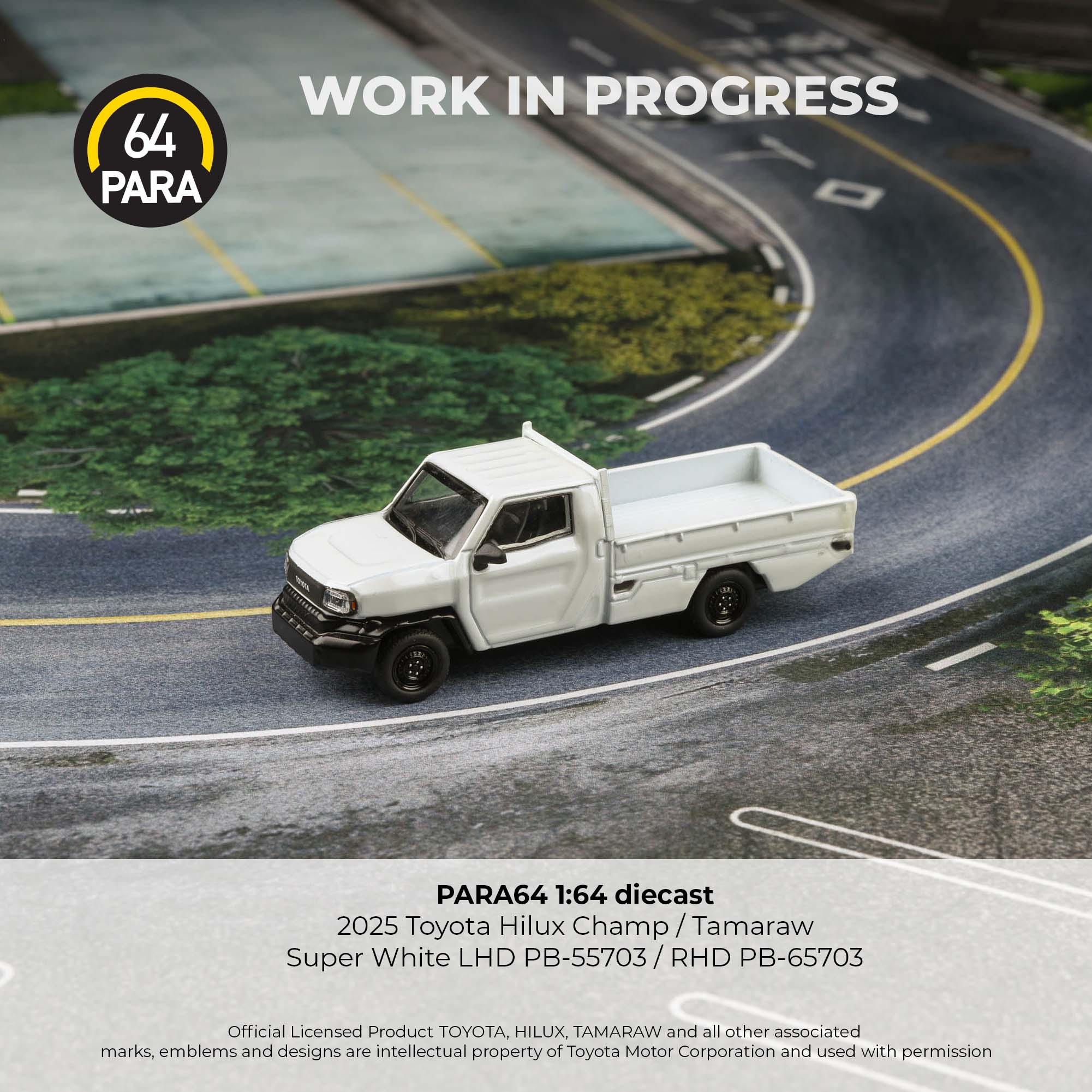 PREORDER PARA64 1/64 2025 Toyota Hilux Champ Tamaraw Super White (LHD) PB-55703 (Approx. Release Date : Q2 2026 subject to manufacturer's final decision) - Image 4