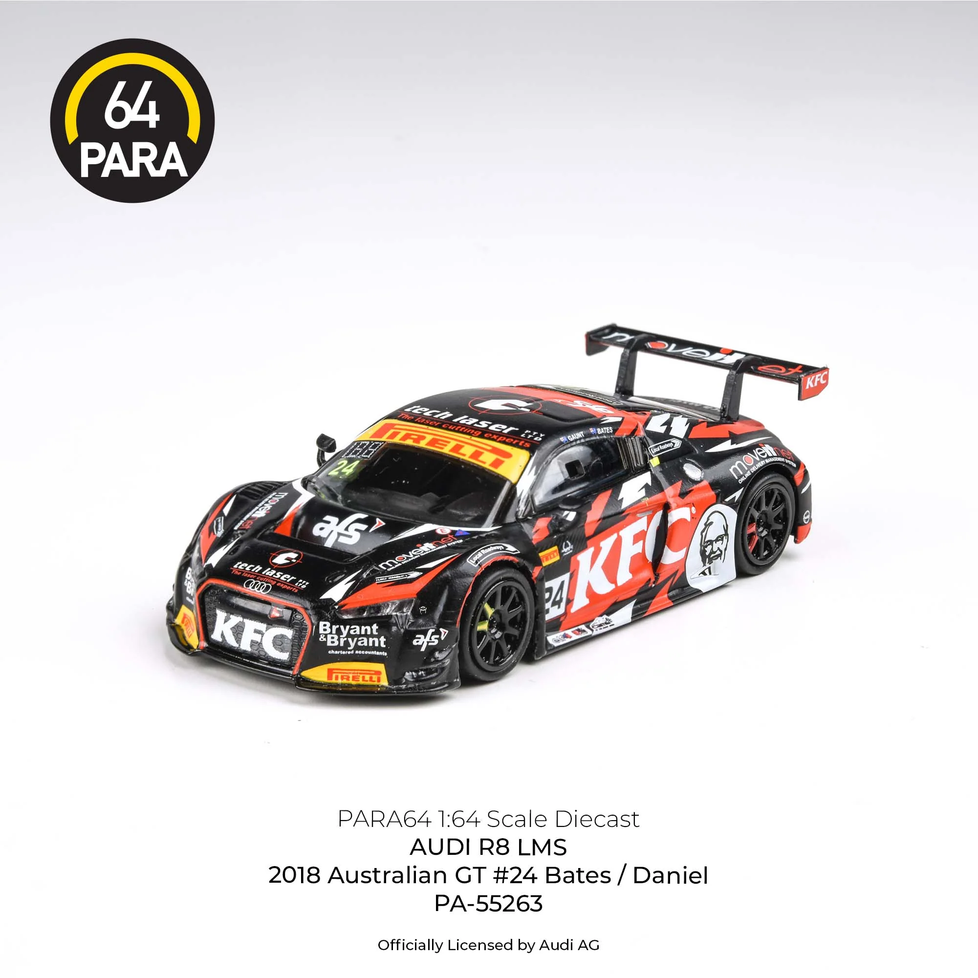 PARA64 1/64 Audi R8 LMS 2018 Australian GT #24 – Bates / Daniel LHD PA-55263 - Image 3