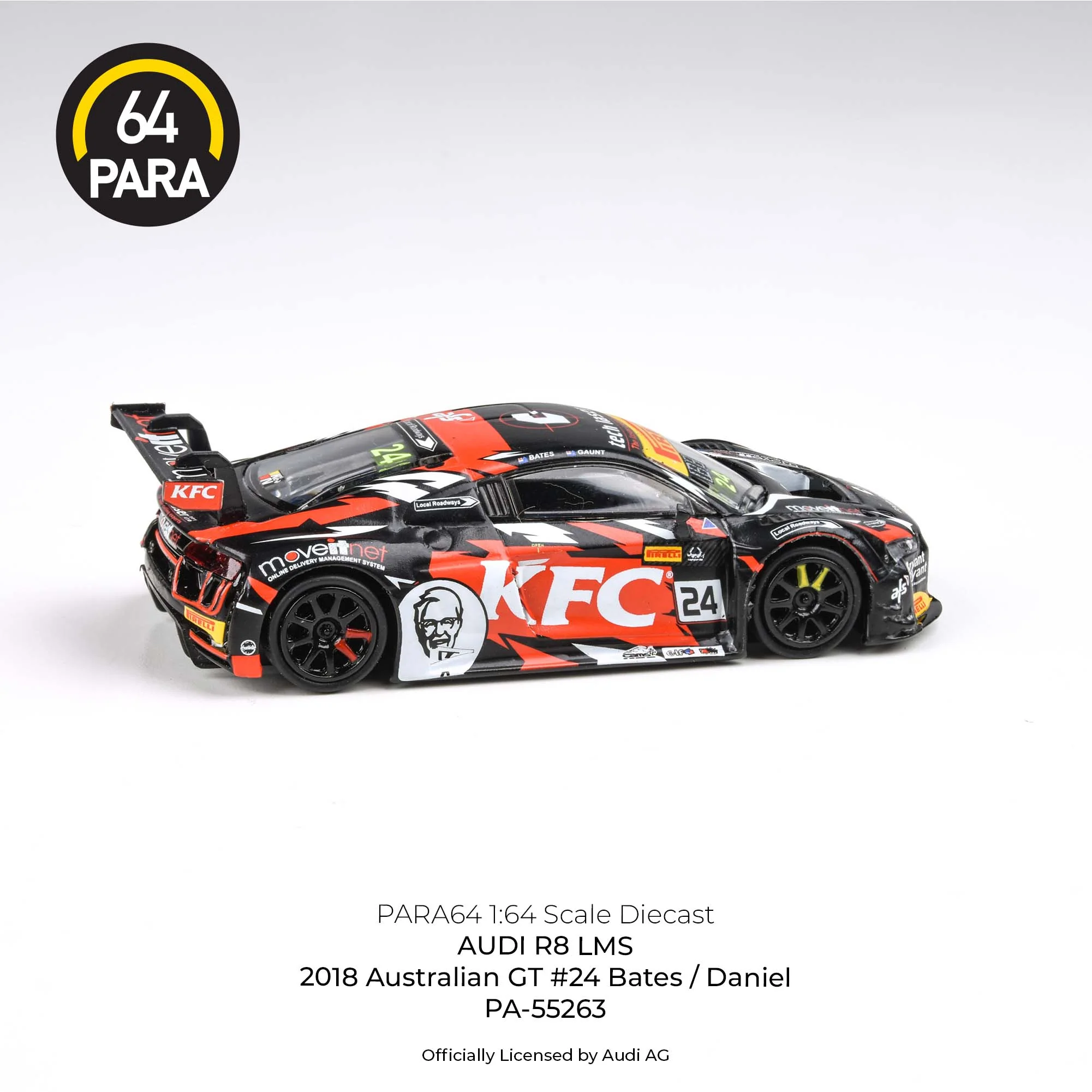 PARA64 1/64 Audi R8 LMS 2018 Australian GT #24 – Bates / Daniel LHD PA-55263 - Image 4