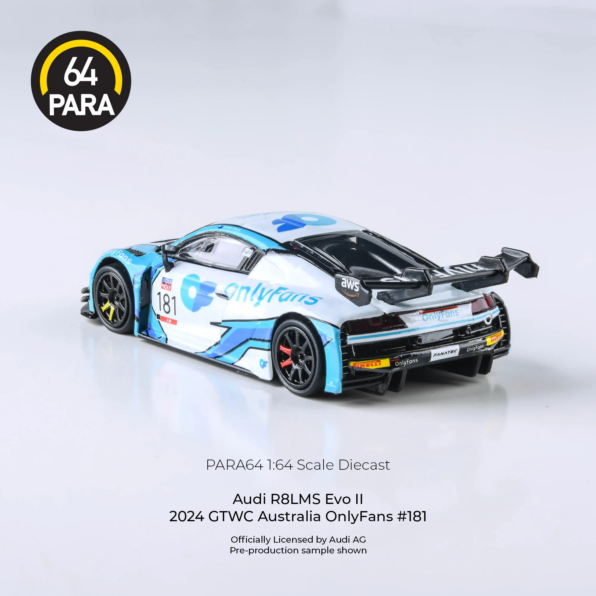 PREORDER PARA64 1/64 Audi R8LMS Evo II 2024 GTWC Australia OnlyFans #181 PA-55260 (Approx. Release Date : SEPTEMBER 2024 subject to manufacturer's final decision) - Image 2