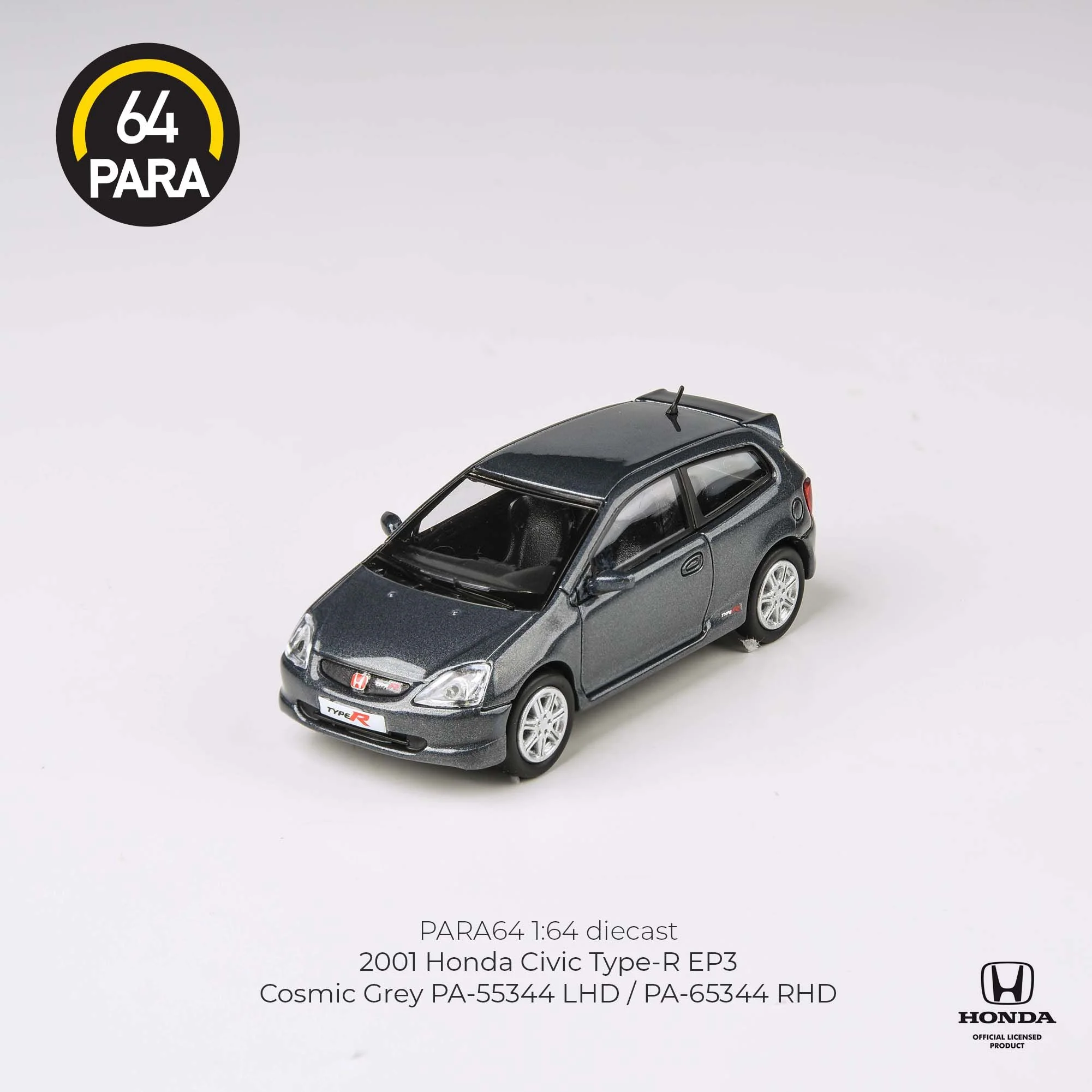PARA64 1/64 Honda 2001 Civic Type R EP3 Cosmic Grey LHD PA-55344 - Image 2