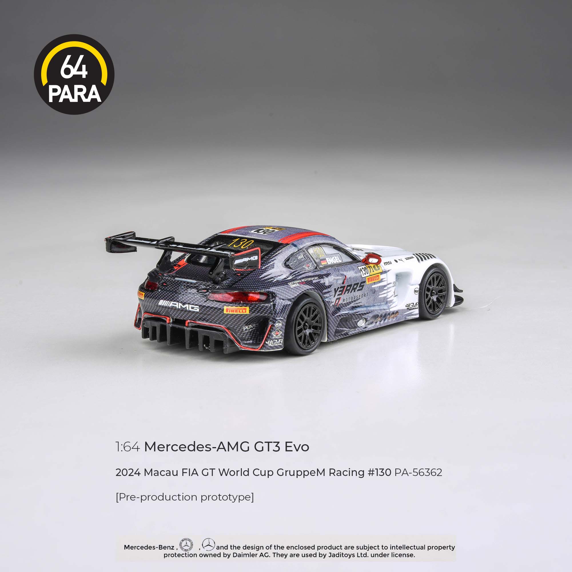 PARA64 1/64 Mercedes-AMG GT3 2024 Macau FIA GT World Cup GruppeM Racing #130 P1 PA-56362 - Image 2