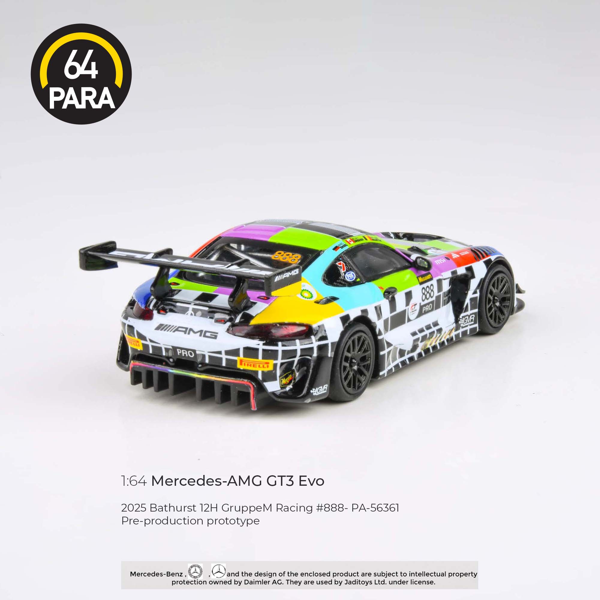 PARA64 1/64 Mercedes-AMG GT3 2025 Bathurst 12H GruppeM Racing #888 LHD PA-56361 - Image 2