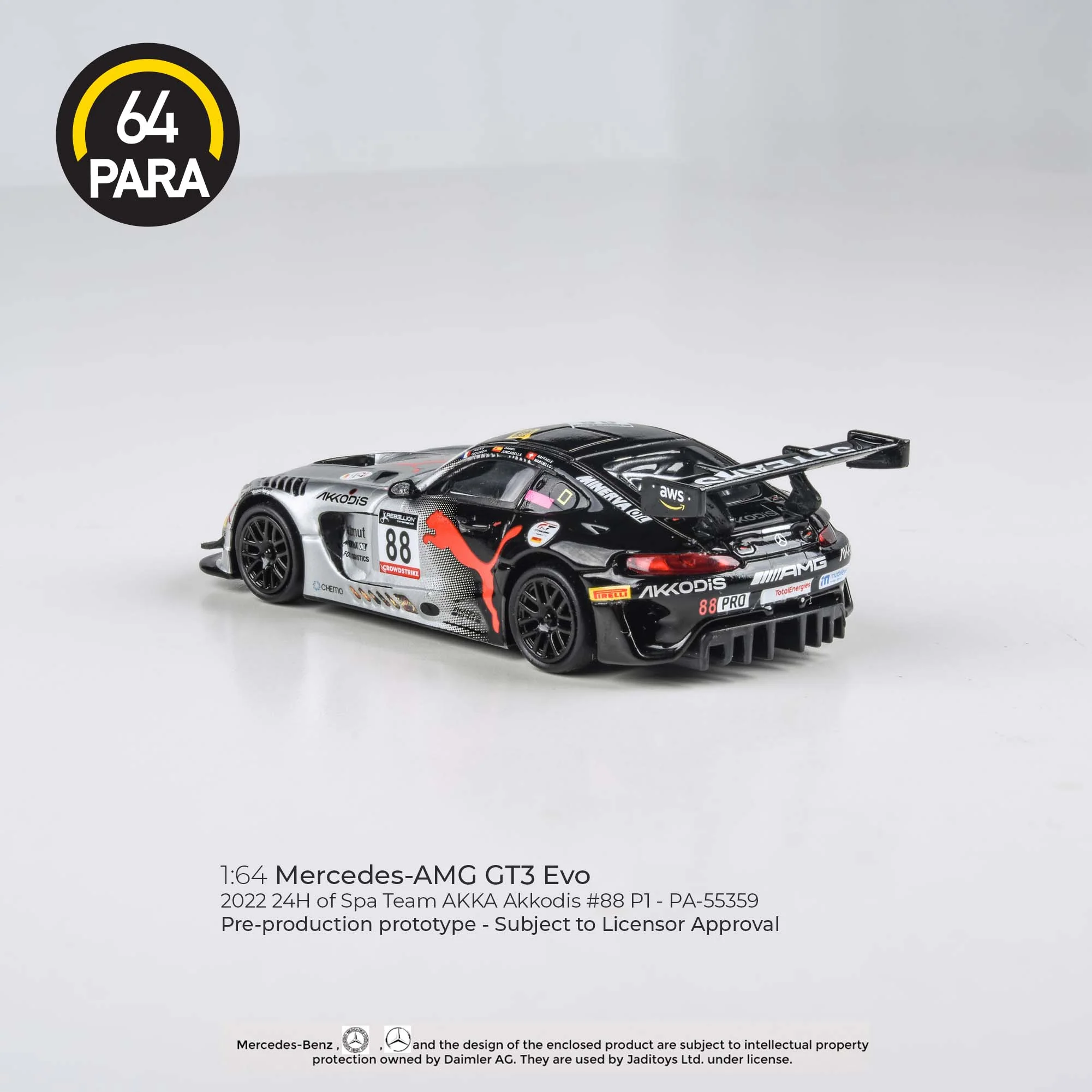 PREORDER PARA64 1/64 Mercedes-AMG GT3 Evo 2022 24H Spa Akkodis P1 PA-55359 (Approx. Release Date : Q4 2024 subject to manufacturer's final decision) - Image 2