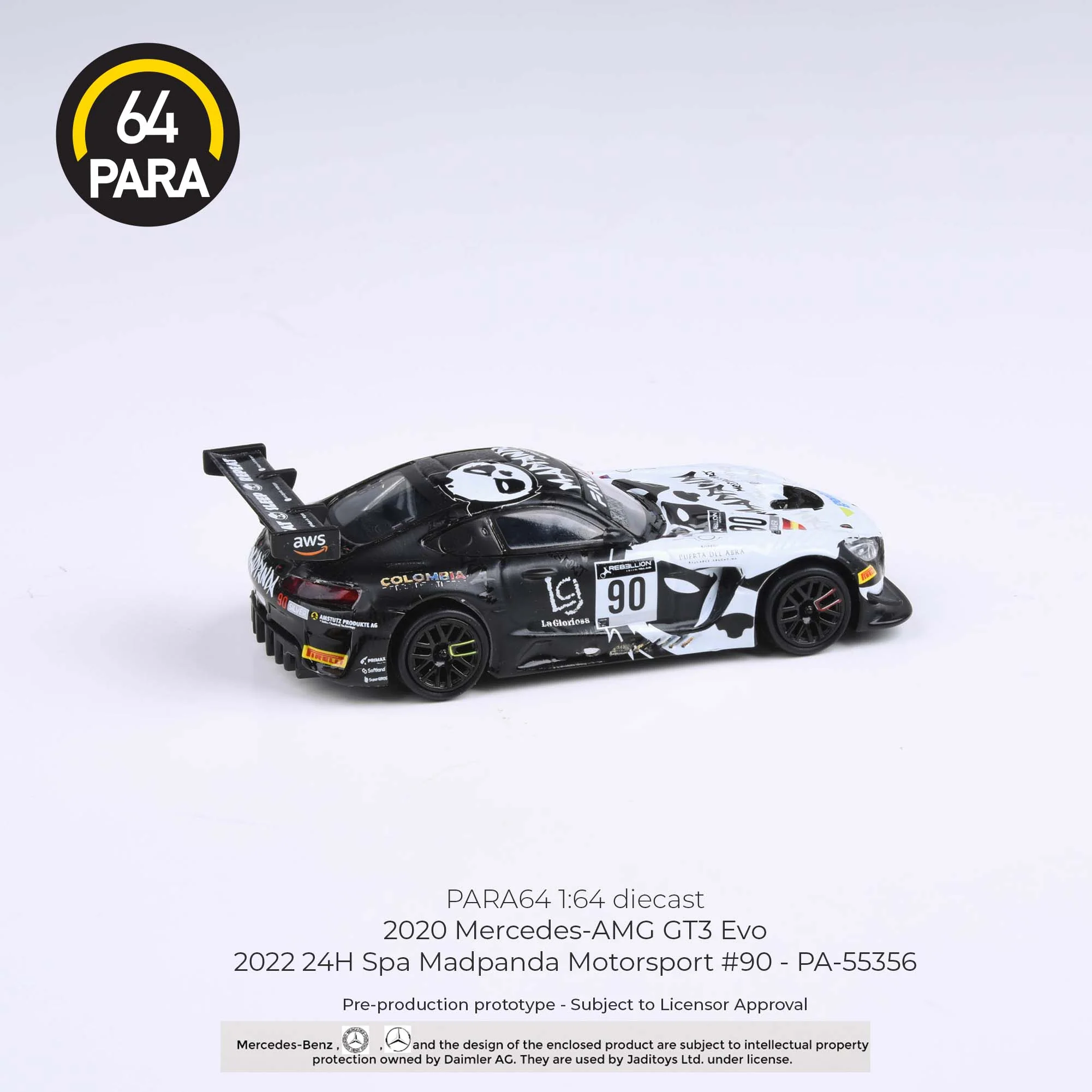 PARA64 1/64 Mercedes-AMG GT3 Evo 2022 24H Spa Madpanda Motorsport #90 LHD PA-55356 - Image 4