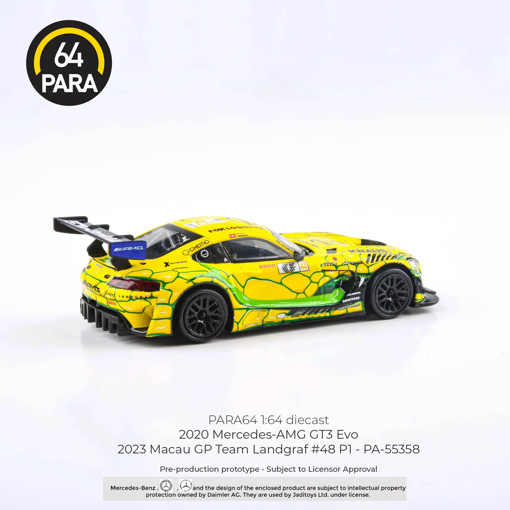 PARA64 1/64 Mercedes-AMG GT3 Evo 2023 Macau GP Team Landgraf #48 P1  PA-55358 - Image 2