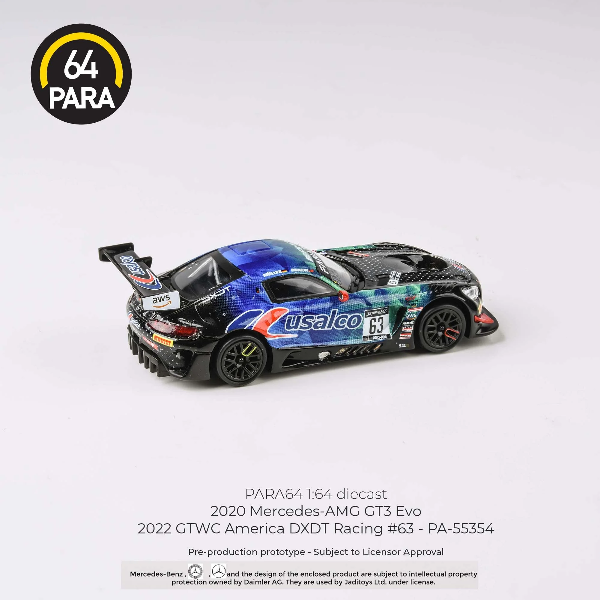 PARA64 1/64 Mercedes-AMG GT3 Evo GTWC America DXDT Racing #63 LHD PA-55354 - Image 3