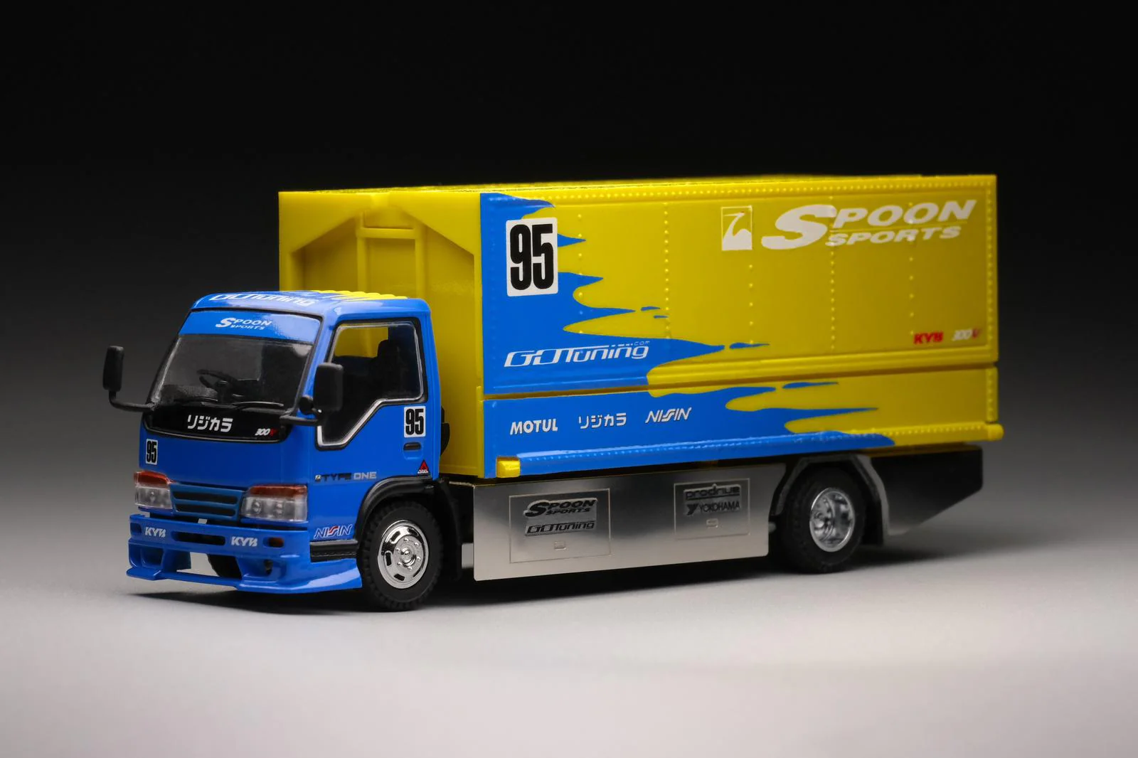 Peako Model & YES 1/64 Semi Wide Wing Custom Truck (Yellow/Blue) 63514 - Image 4