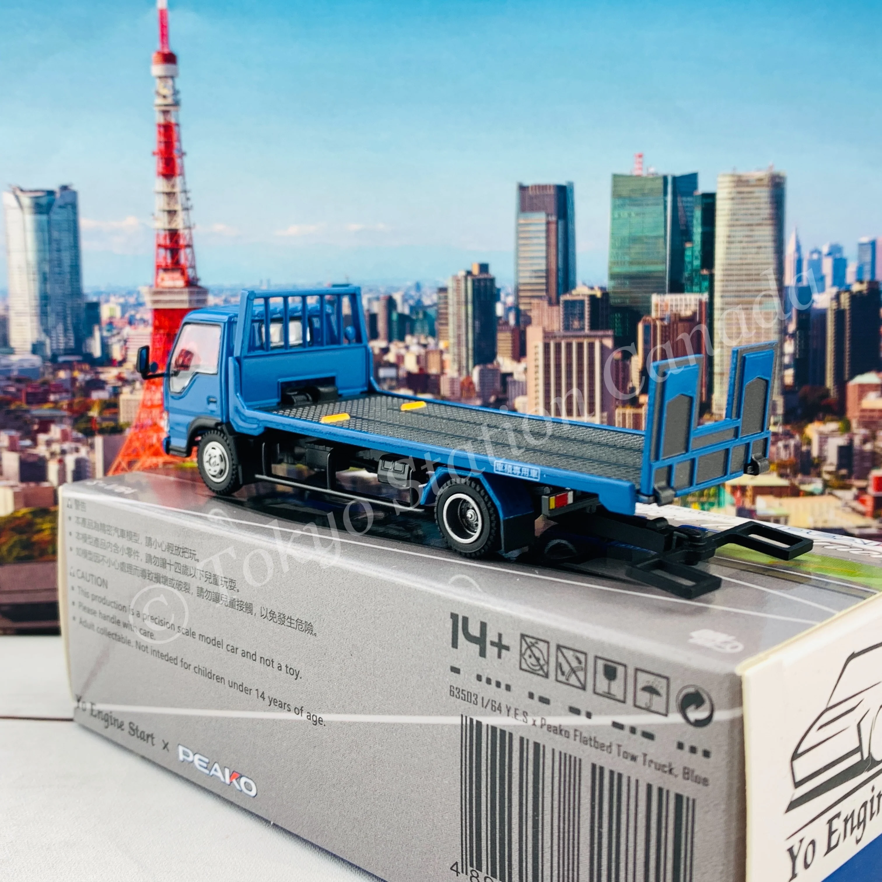 Peako64 1/64 Flatbed Tow Truck (Blue) 63503 - Image 4