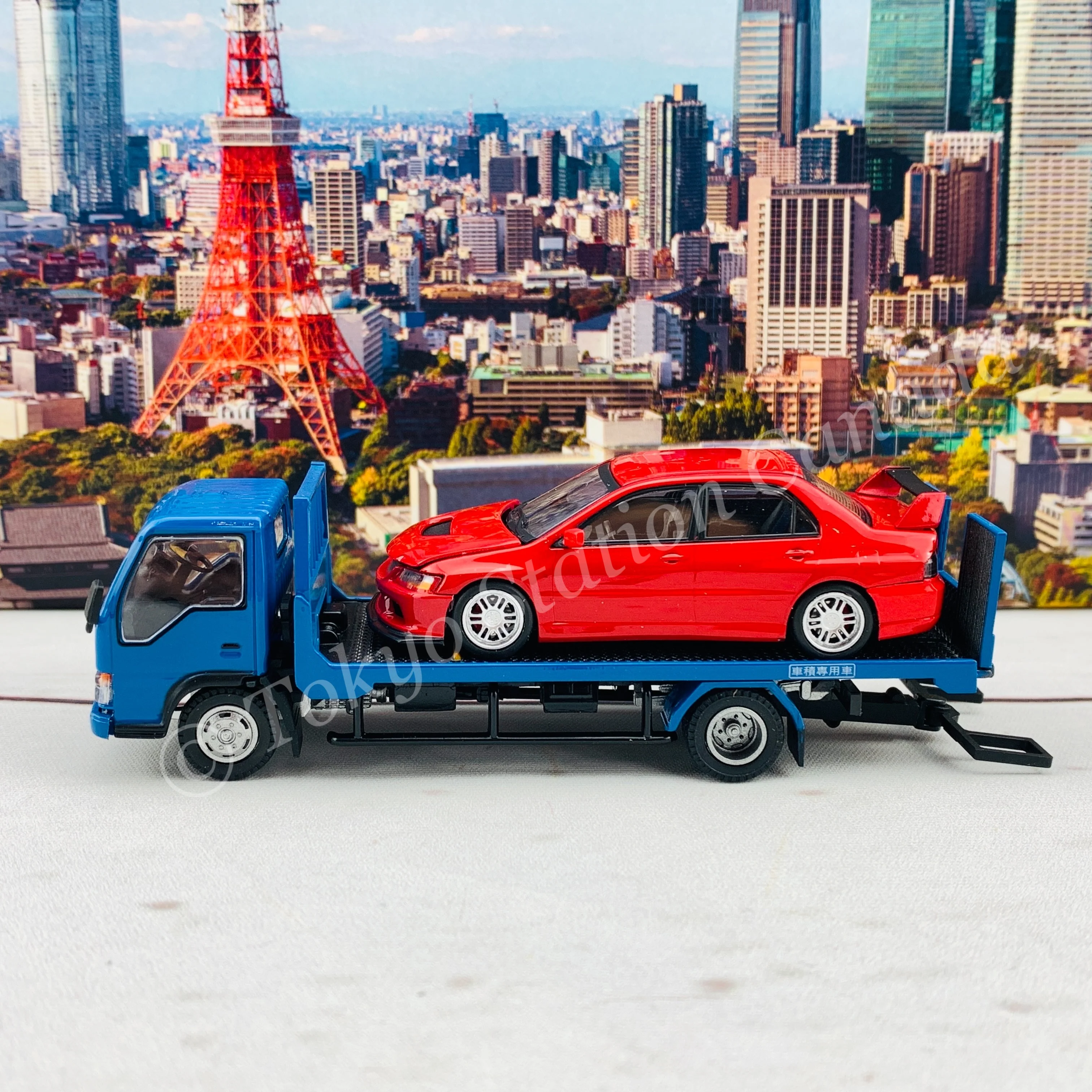 Peako64 1/64 Flatbed Tow Truck (Blue) 63503 - Image 5