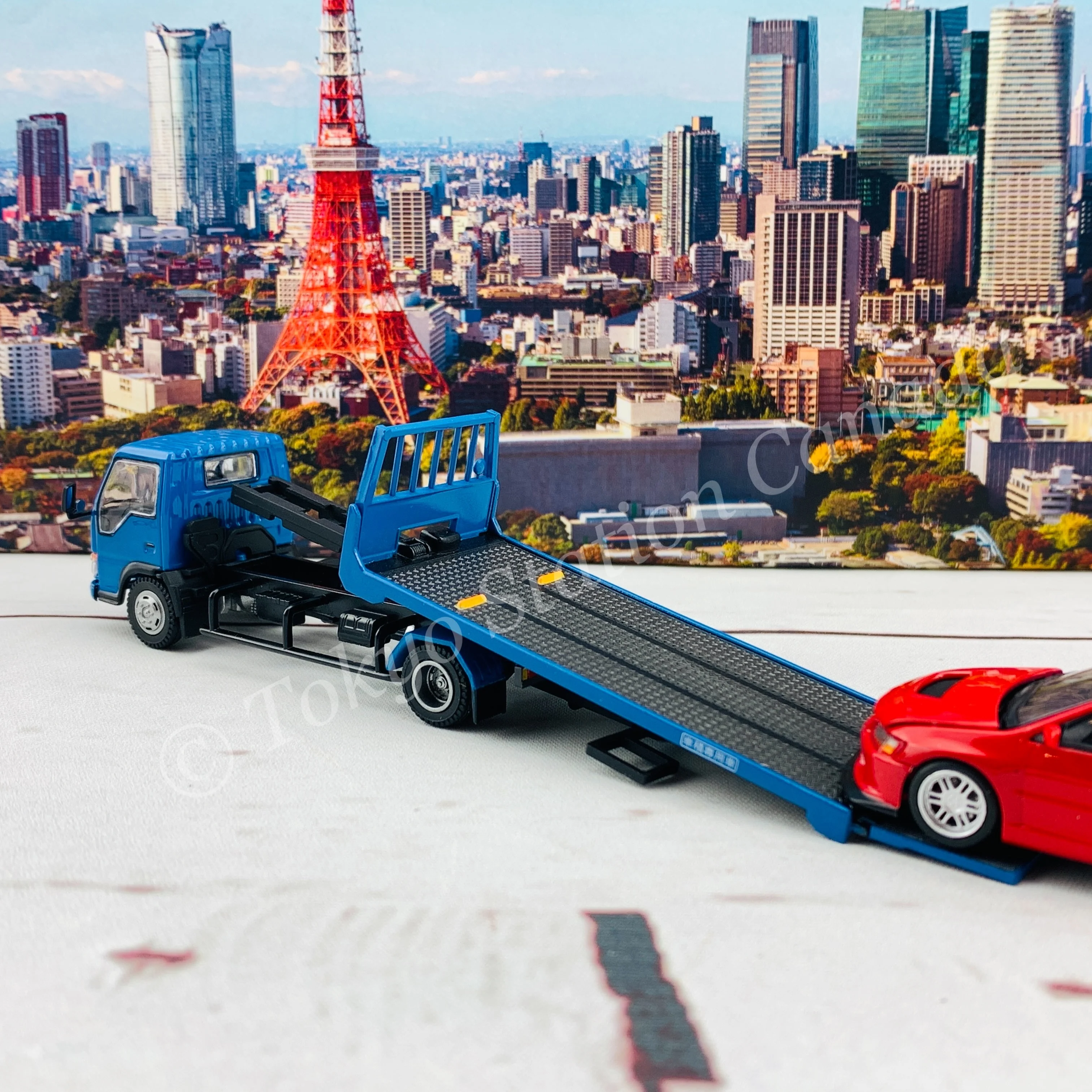 Peako64 1/64 Flatbed Tow Truck (Blue) 63503 - Image 7