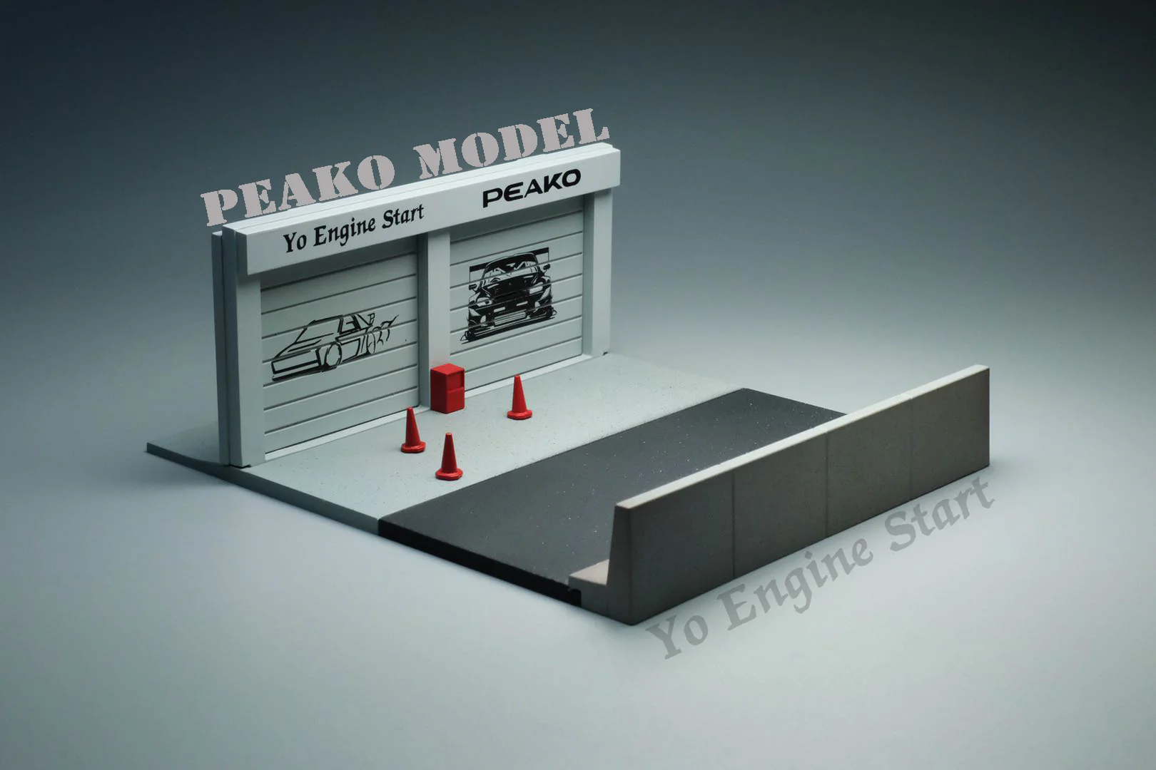PEAKO64 1/64 Peako Model Mitsubishi 2006 Lancer Evolution VIII GREY with Tuning Parts and Car Park 64101 - Image 6